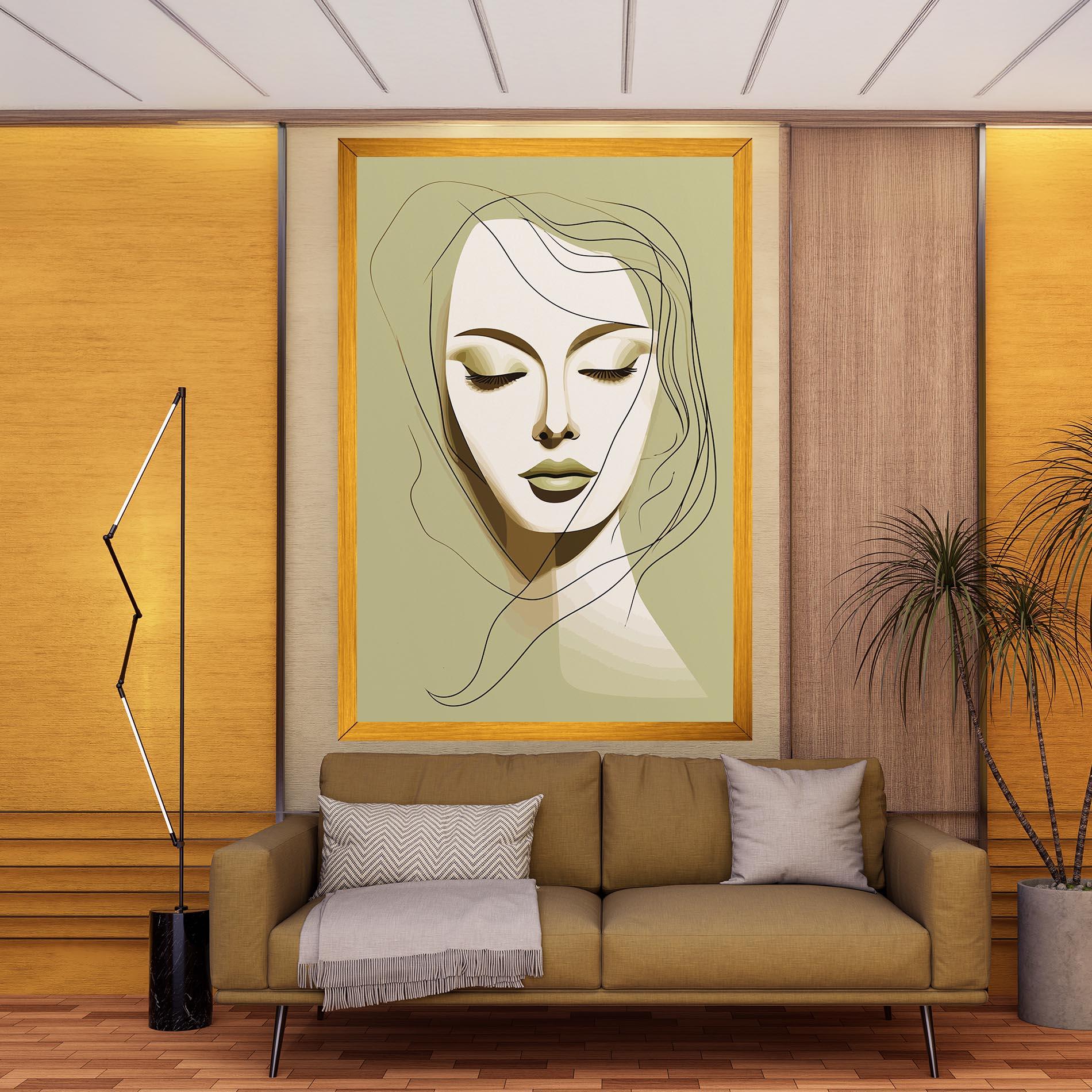 Картина на платно Cream Womans Face mockup 9