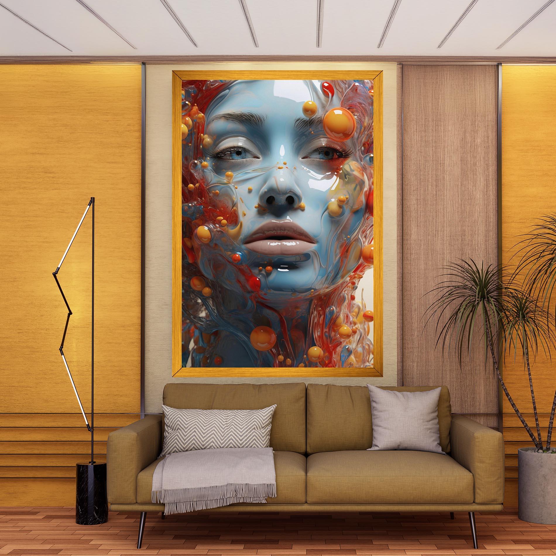 Картина на платно Pretty Blue Face mockup 9