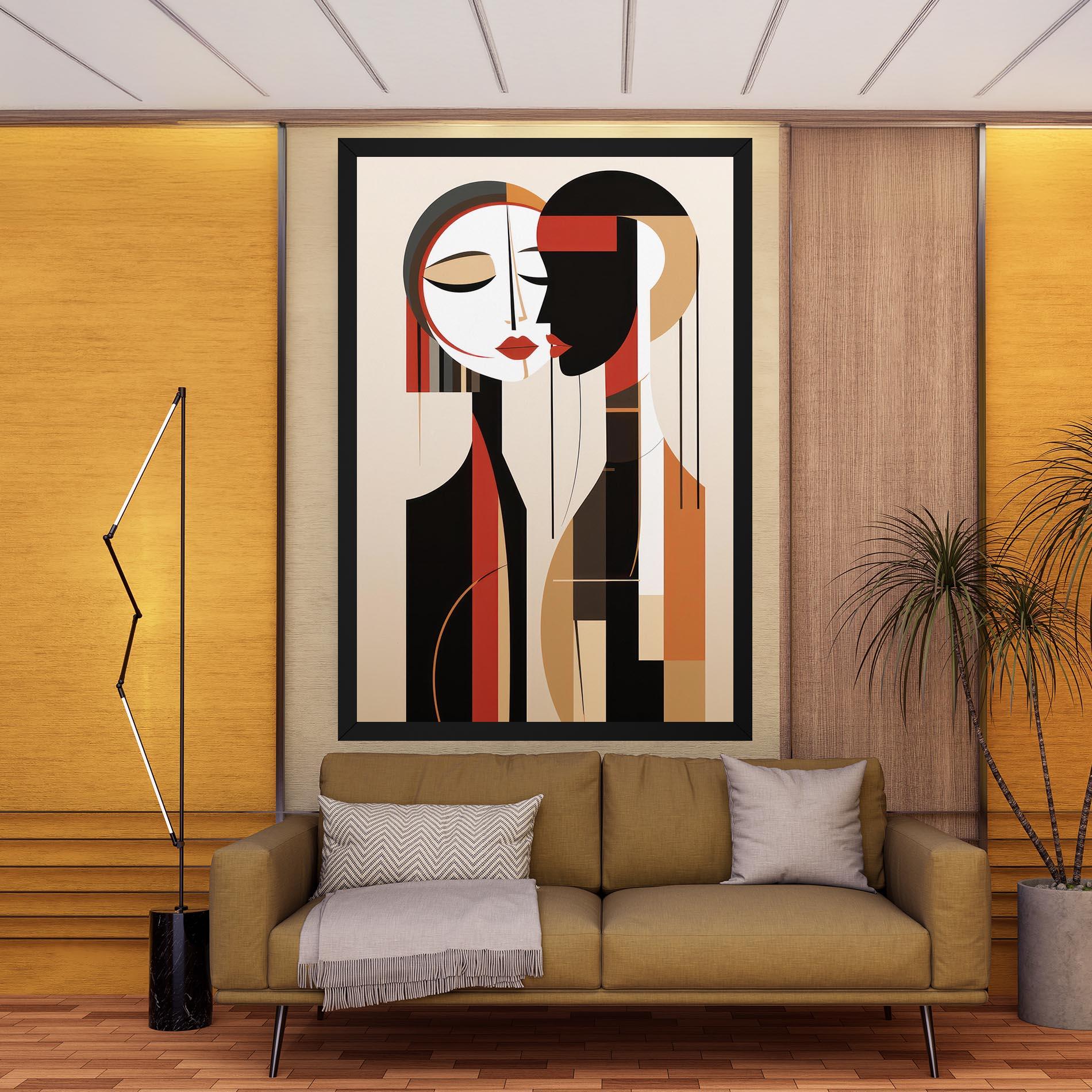 Картина на платно Abstract Couple Kissing mockup 9