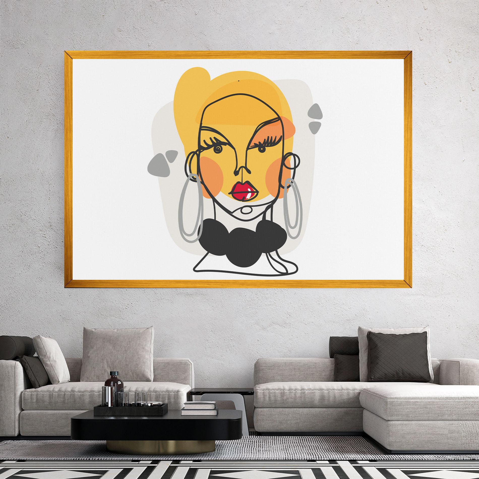 Картина на платно Abstract Blonde Face mockup 2