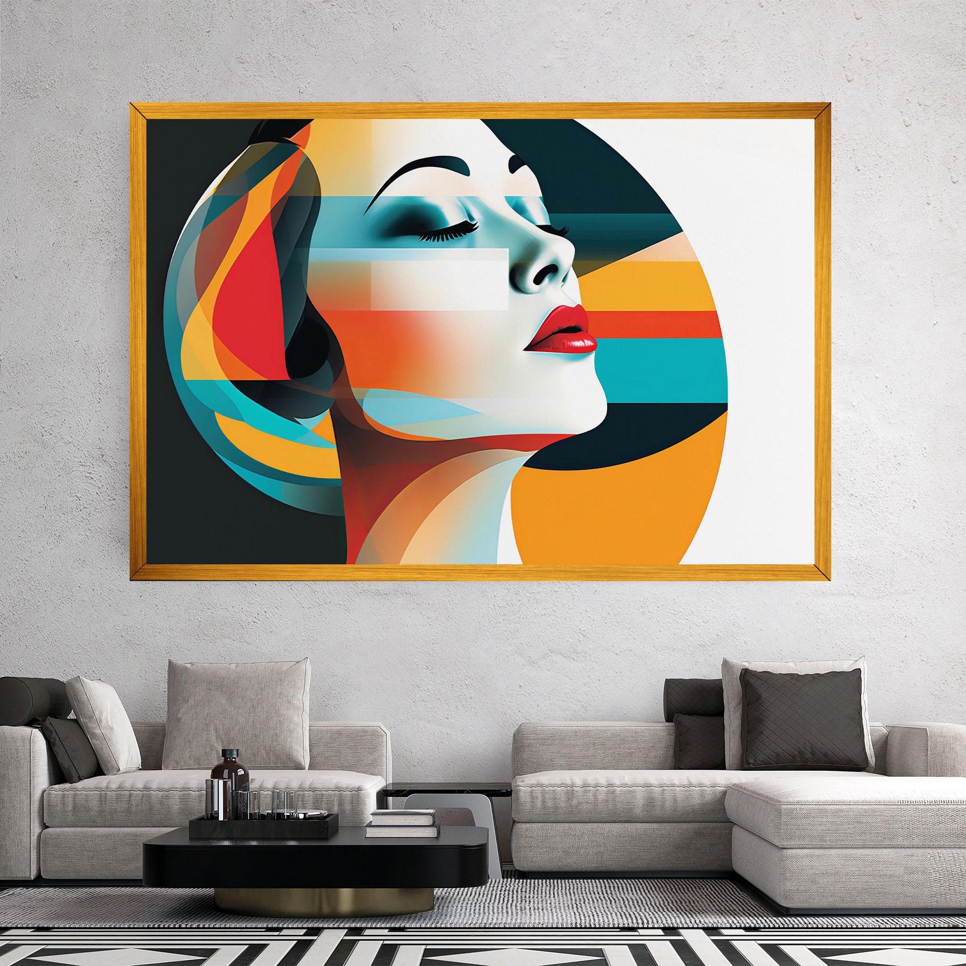 Картина на платно Blue Abstract Makeup mockup 2