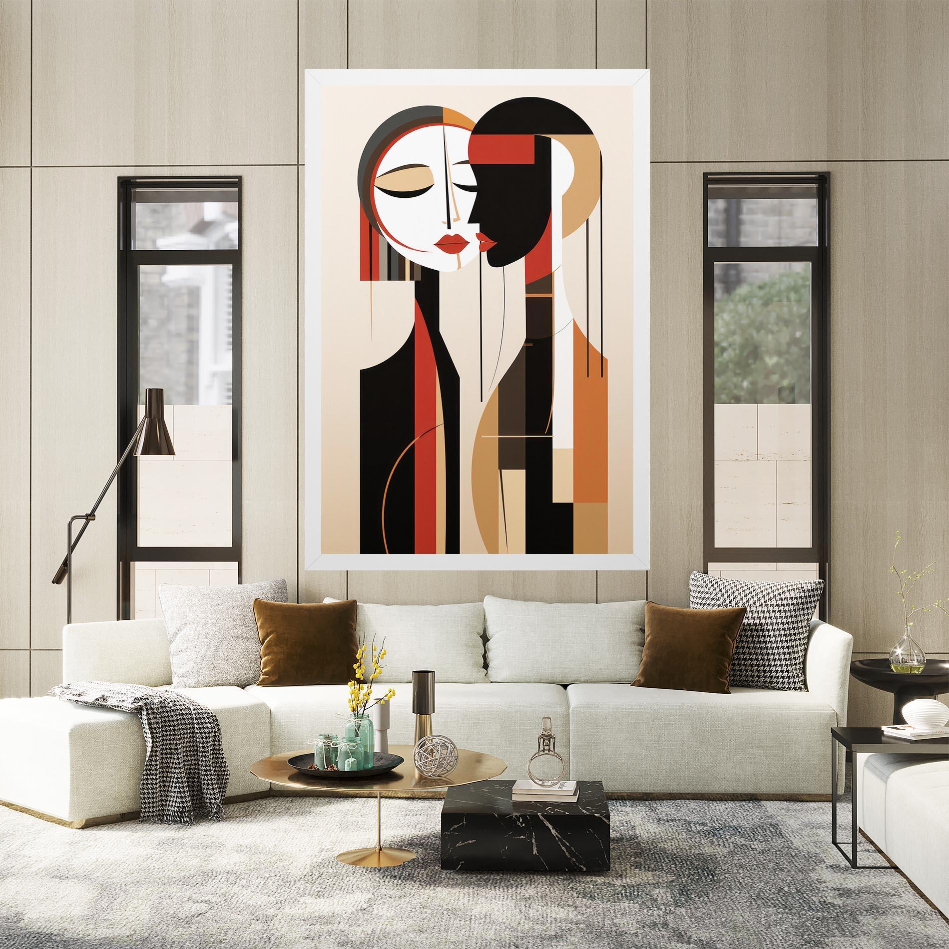 Картина на платно Abstract Couple Kissing mockup 2