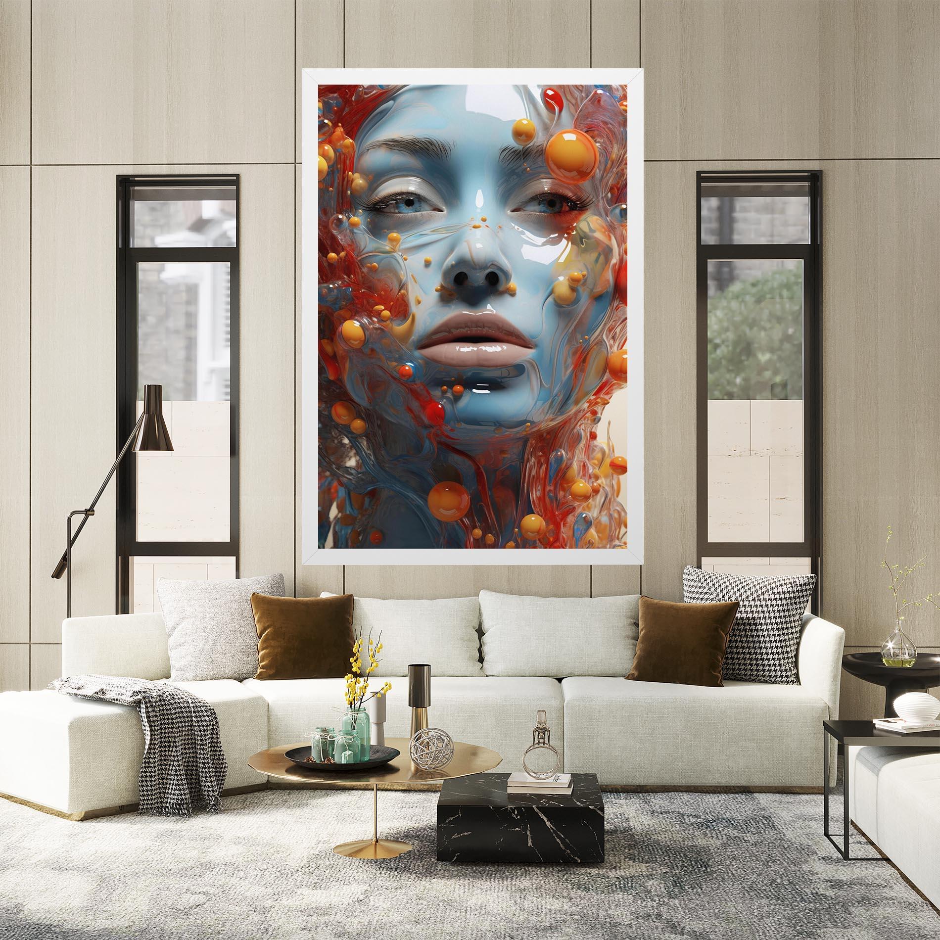 Картина на платно Pretty Blue Face mockup 2