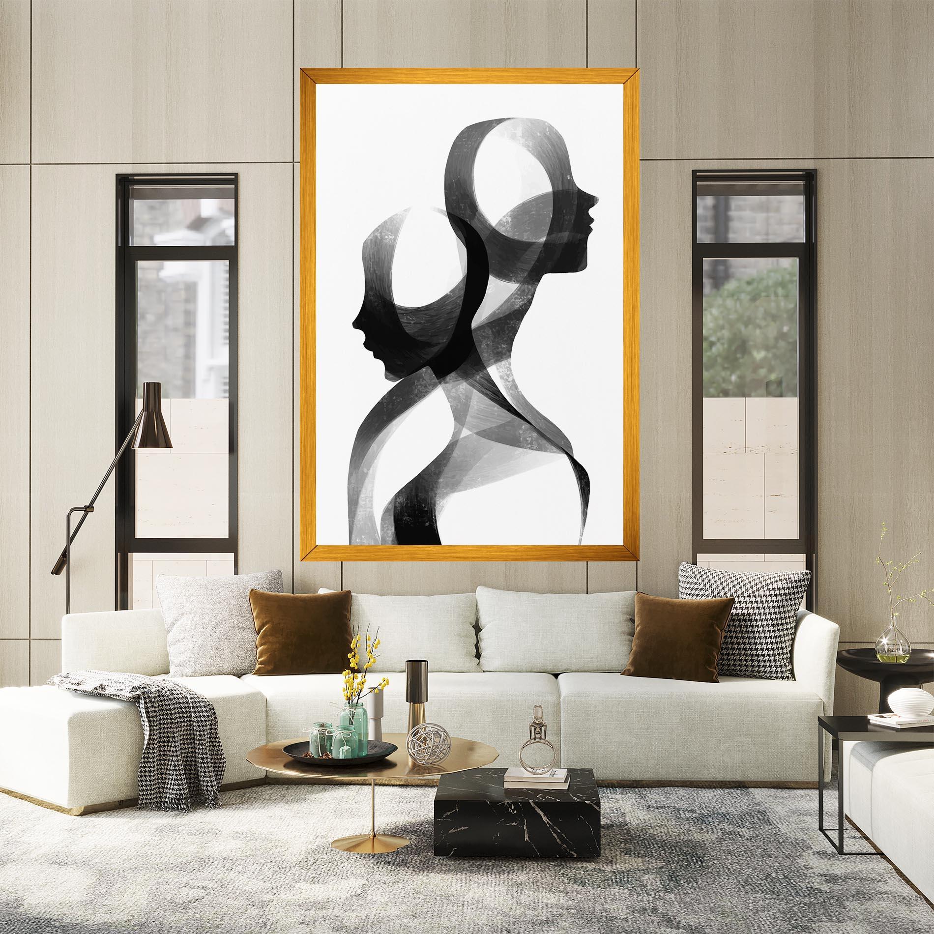 Картина на платно Abstract Grey Couple mockup 2