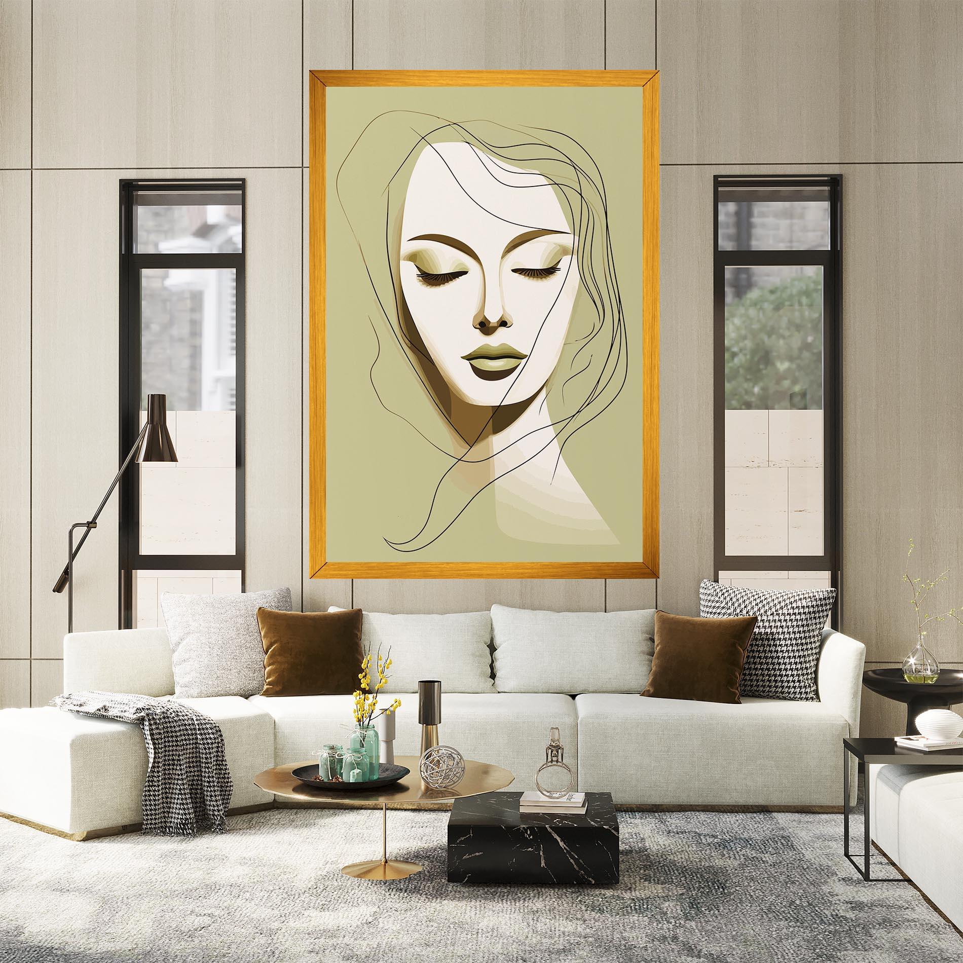 Картина на платно Cream Womans Face mockup 2