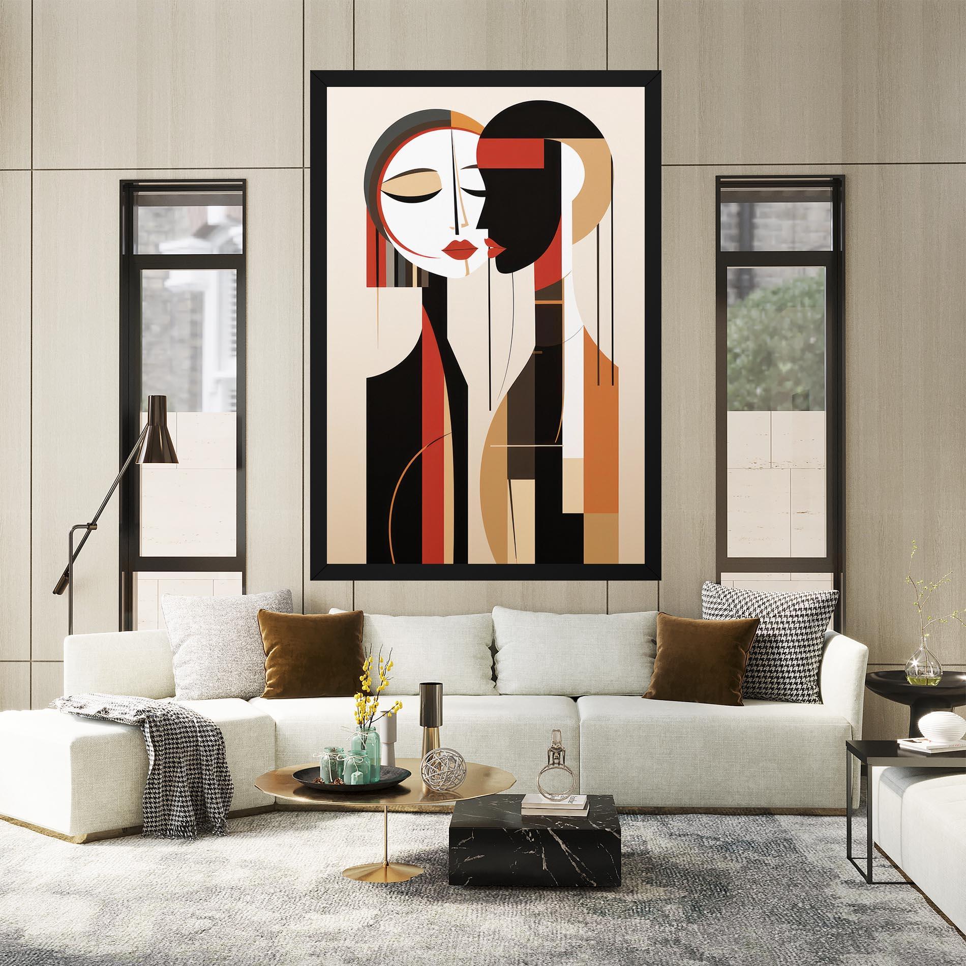 Картина на платно Abstract Couple Kissing mockup 2