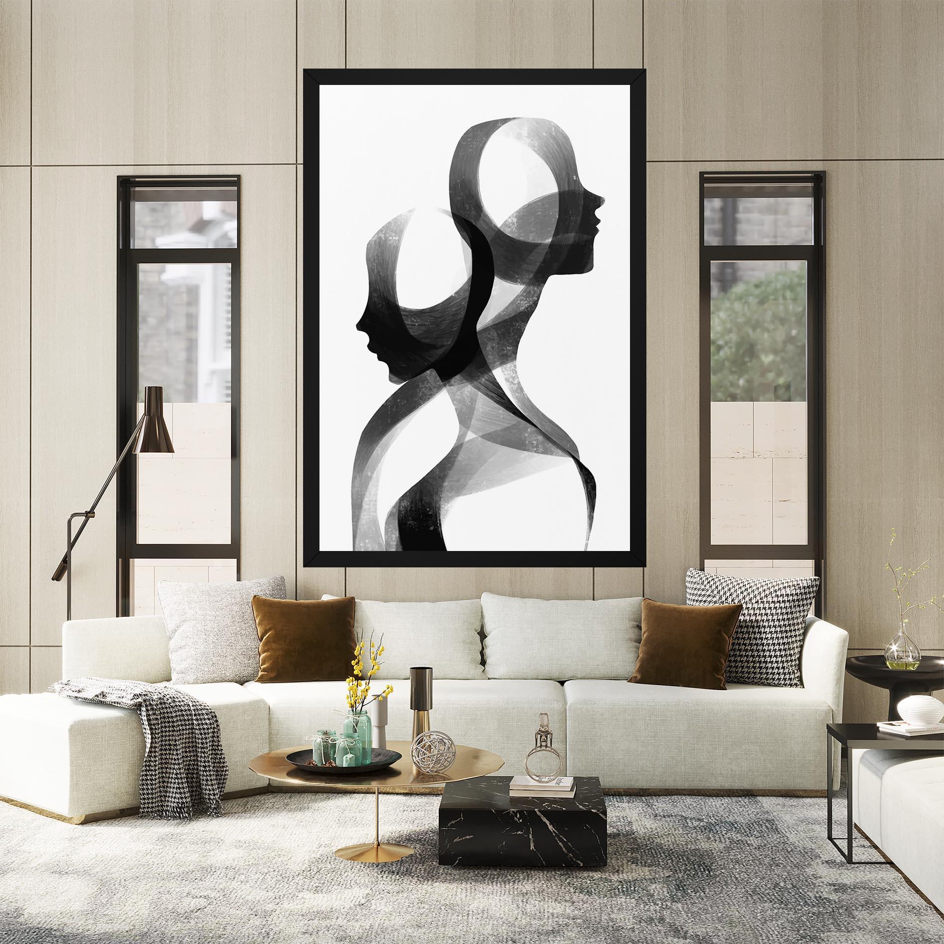 Картина на платно Abstract Grey Couple mockup 2