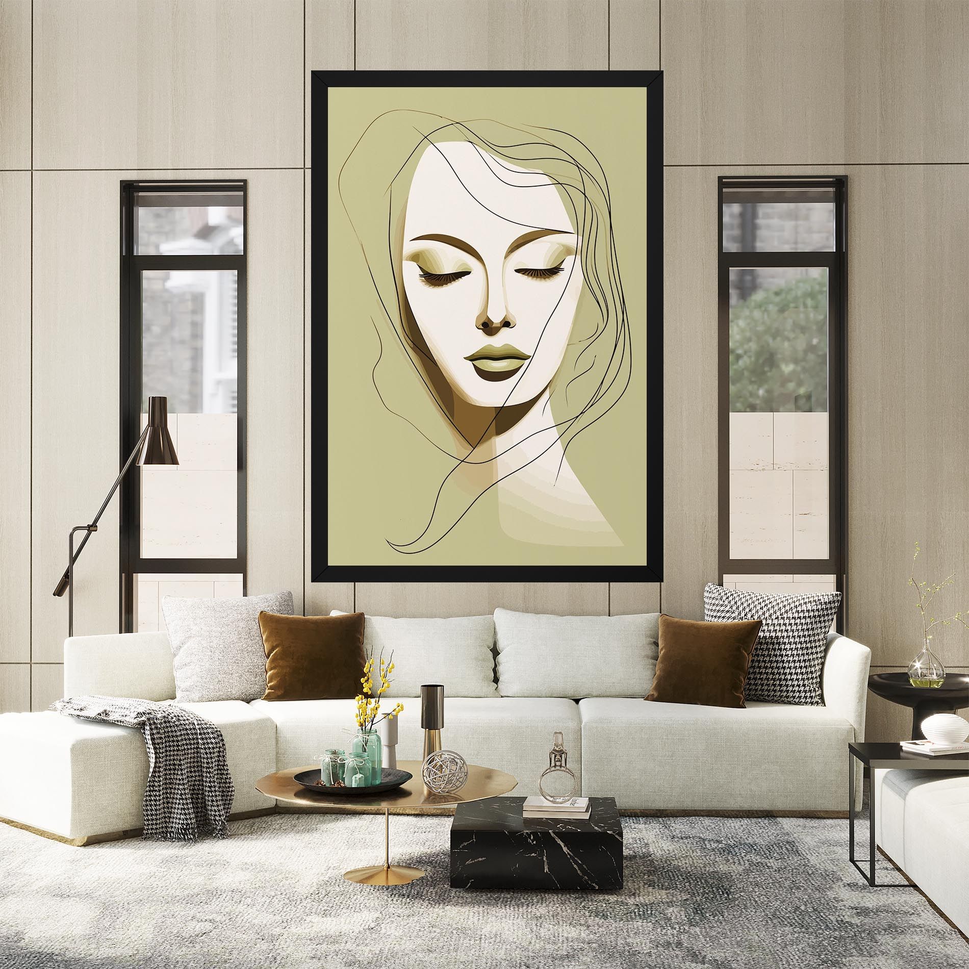 Cream Womans Face mockup 2