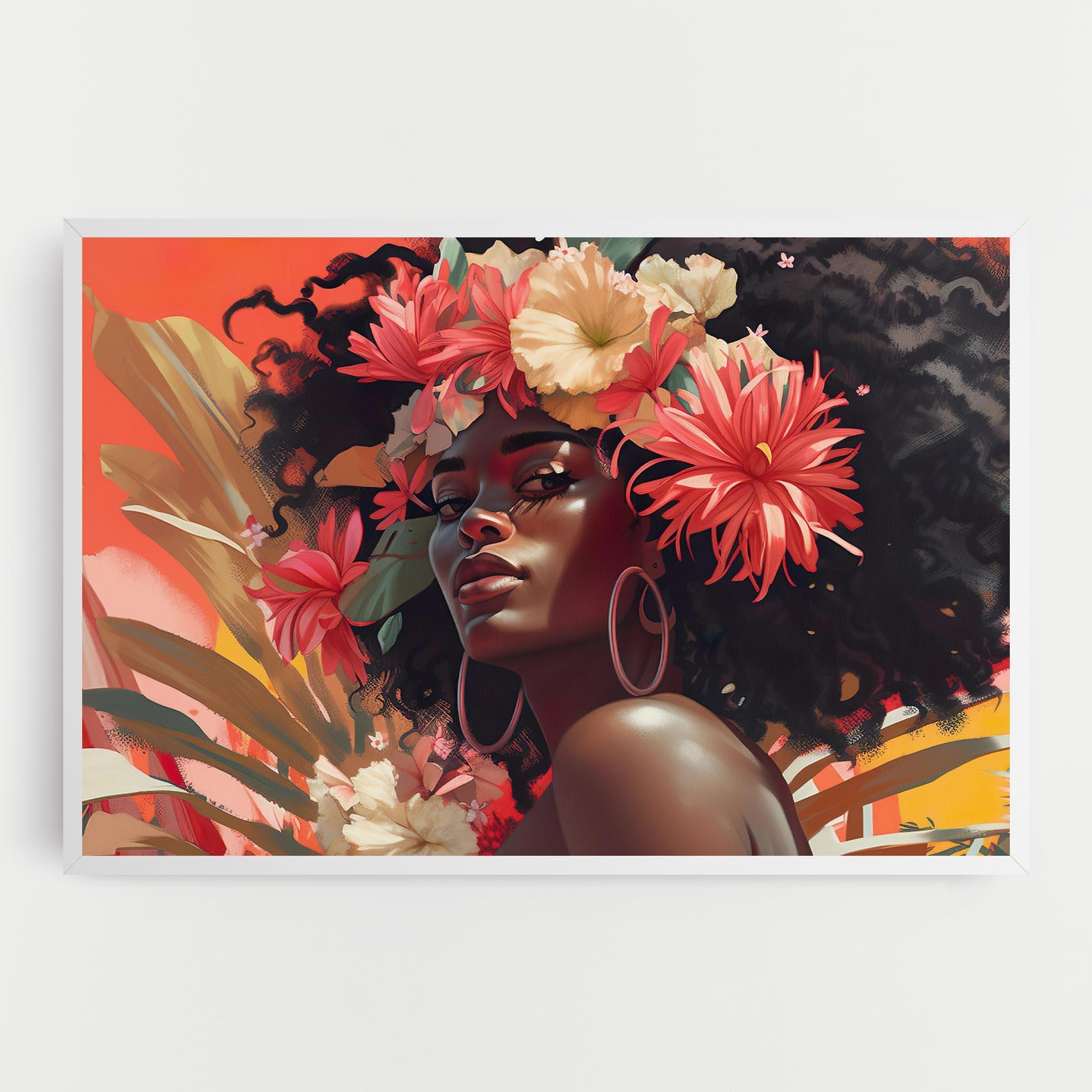 Картина на платно African Flower Woman mockup 0