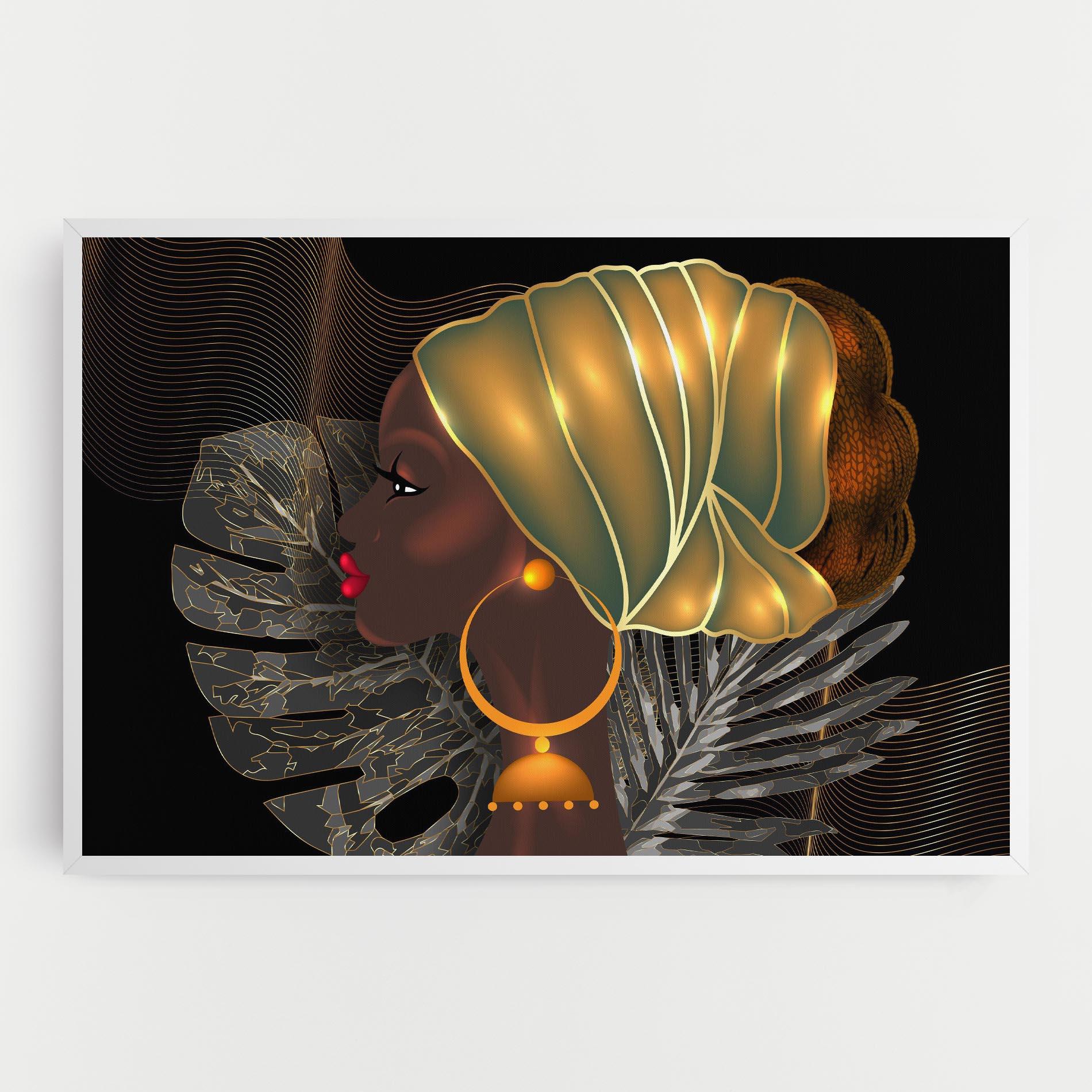 Картина на платно African Gold Leaf mockup 0