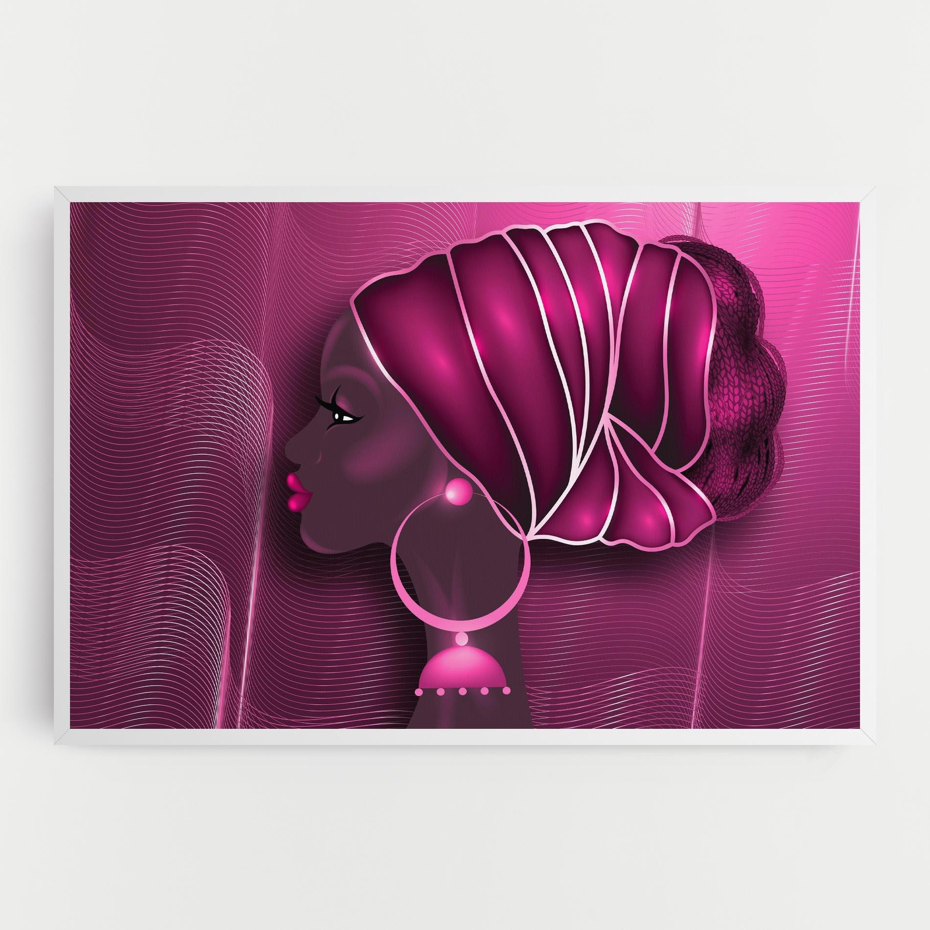 Картина на платно African Pink Woman mockup 0