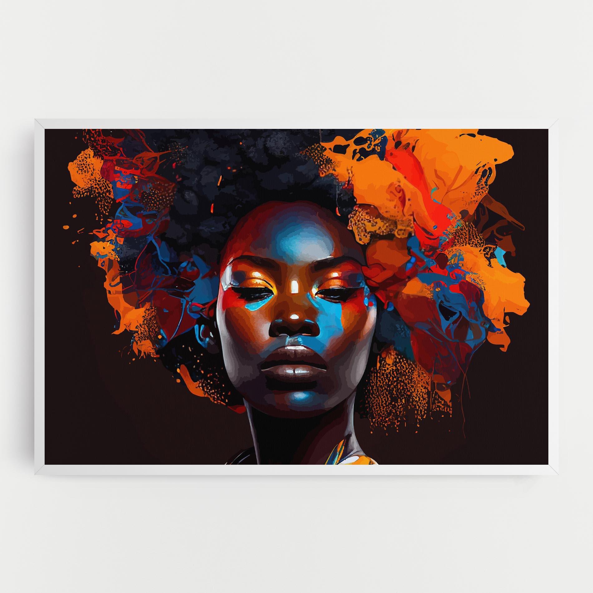 Картина на платно Africat Yellow Hair mockup 0