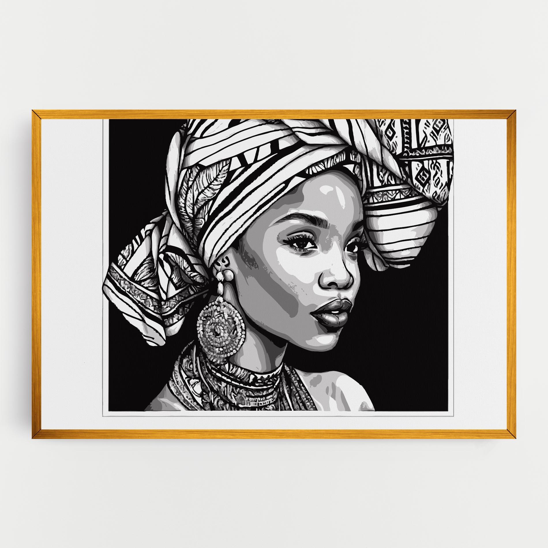 Картина на платно Beautiful African Lady mockup 0