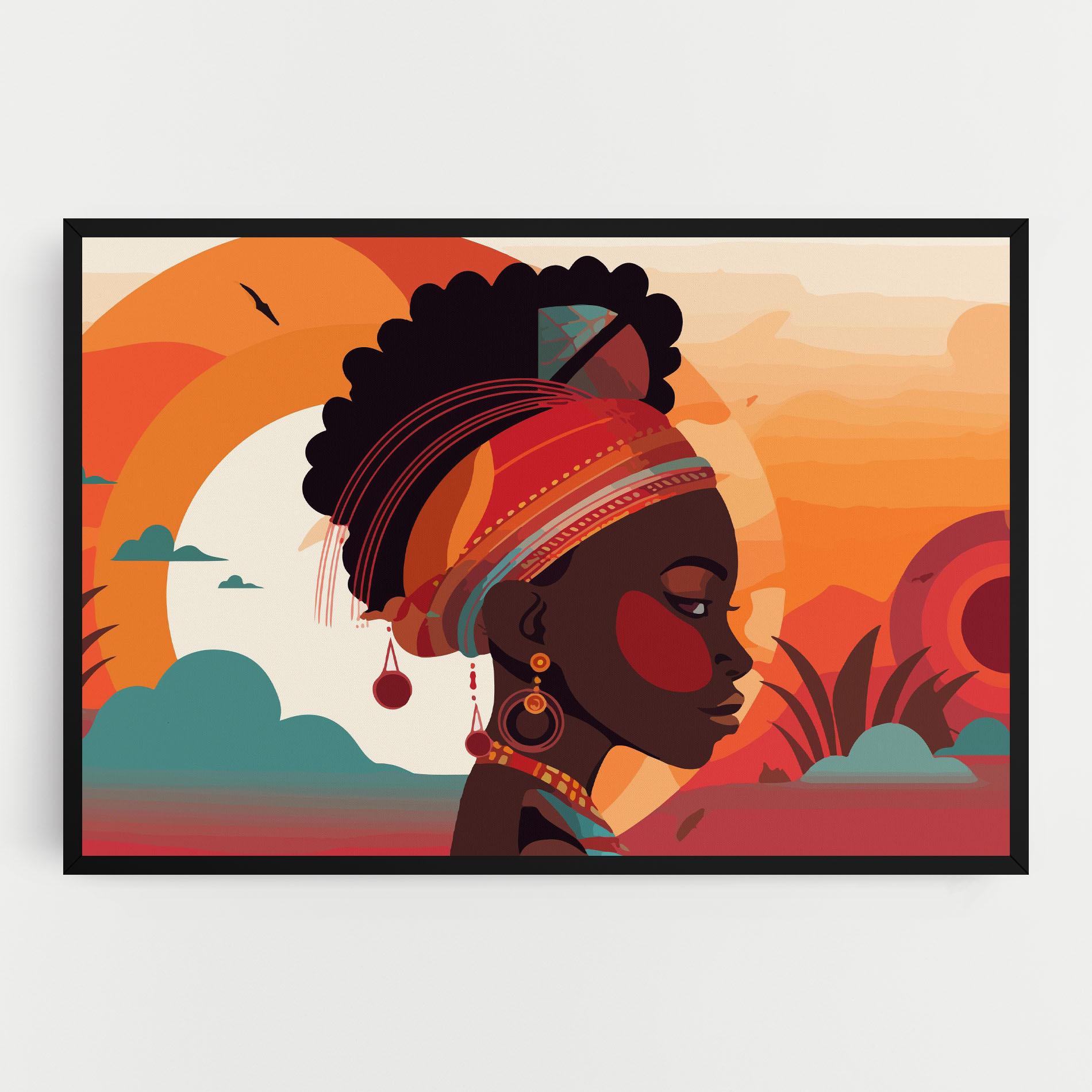 Картина на платно African Lady Art mockup 0