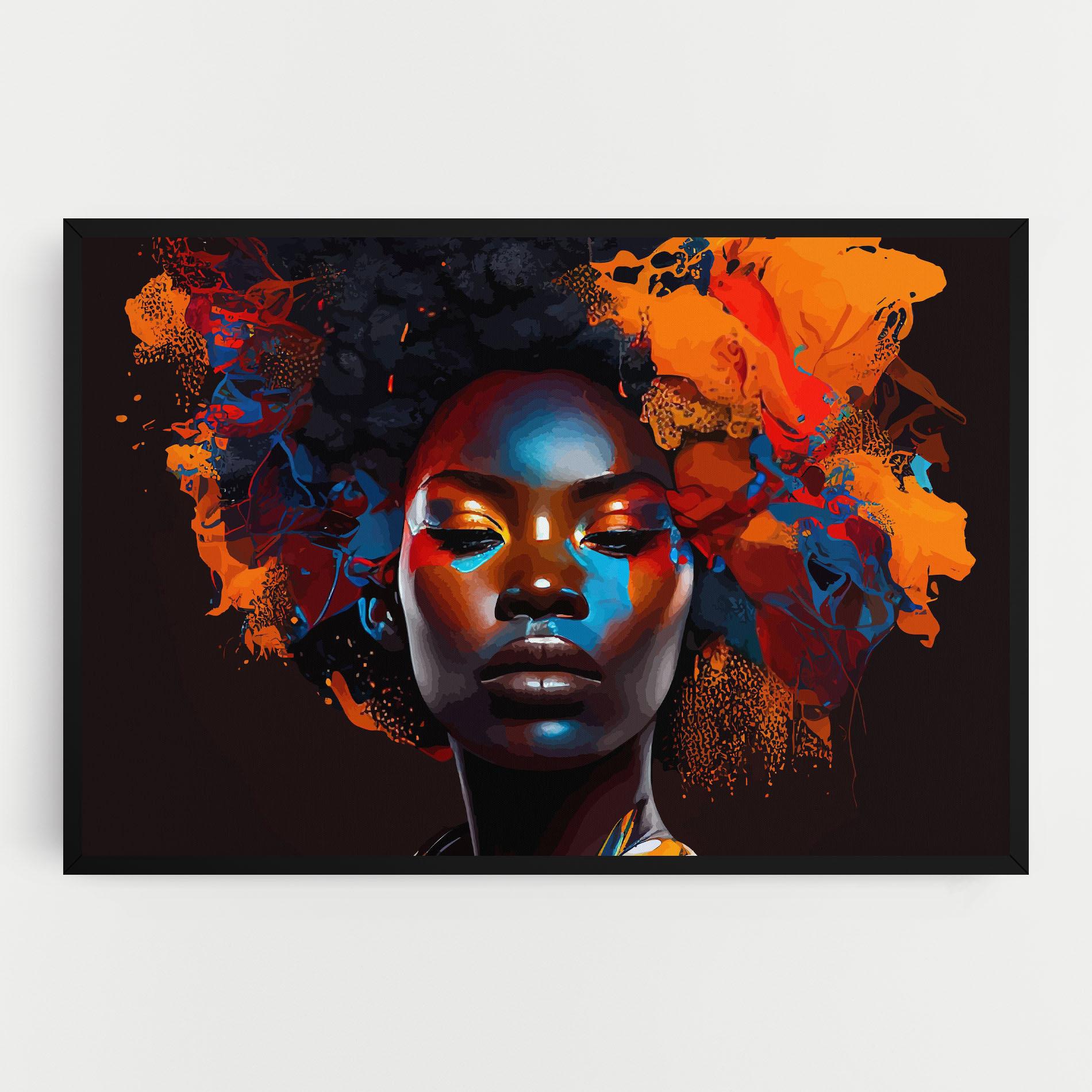 Картина на платно Africat Yellow Hair mockup 0