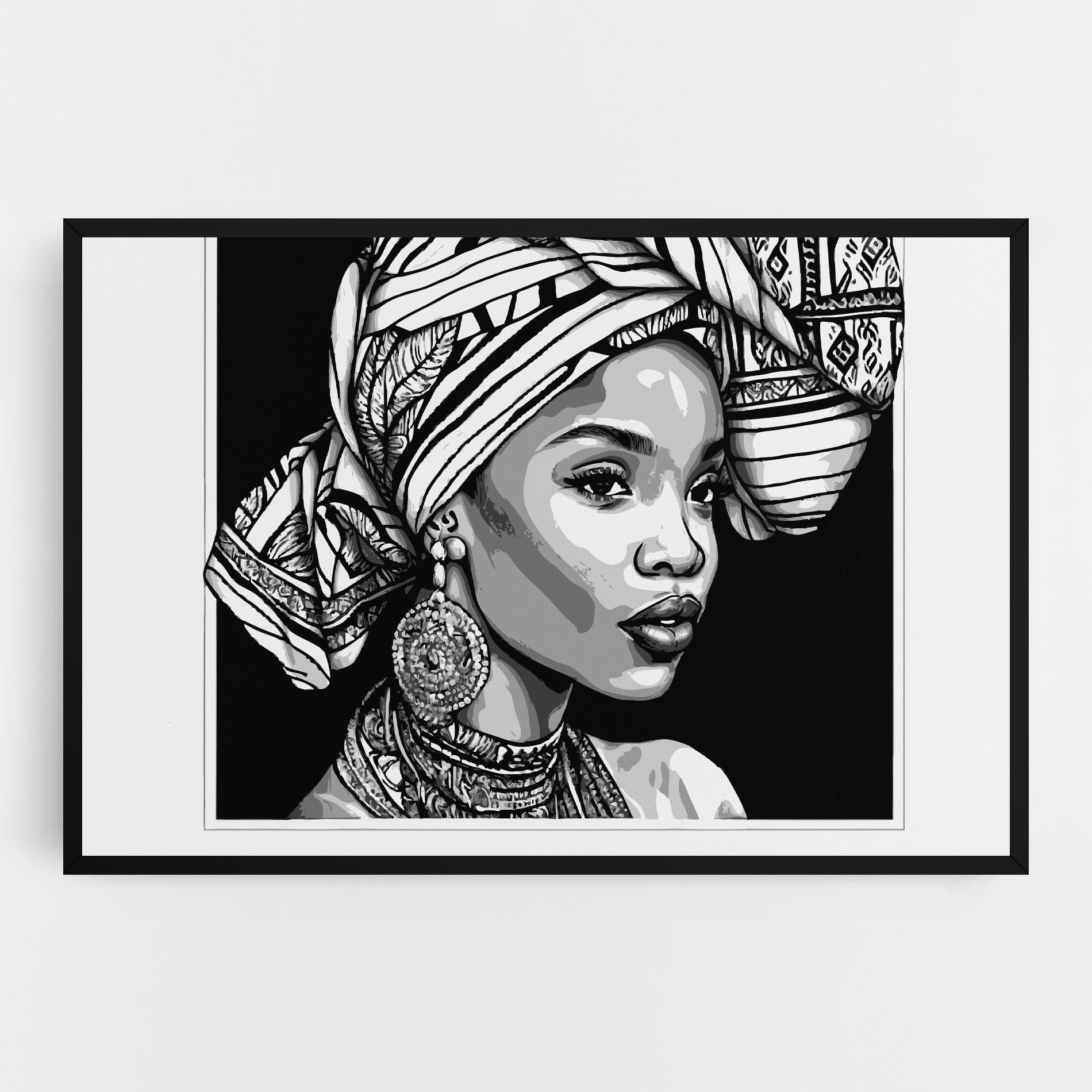 Картина на платно Beautiful African Lady mockup 0