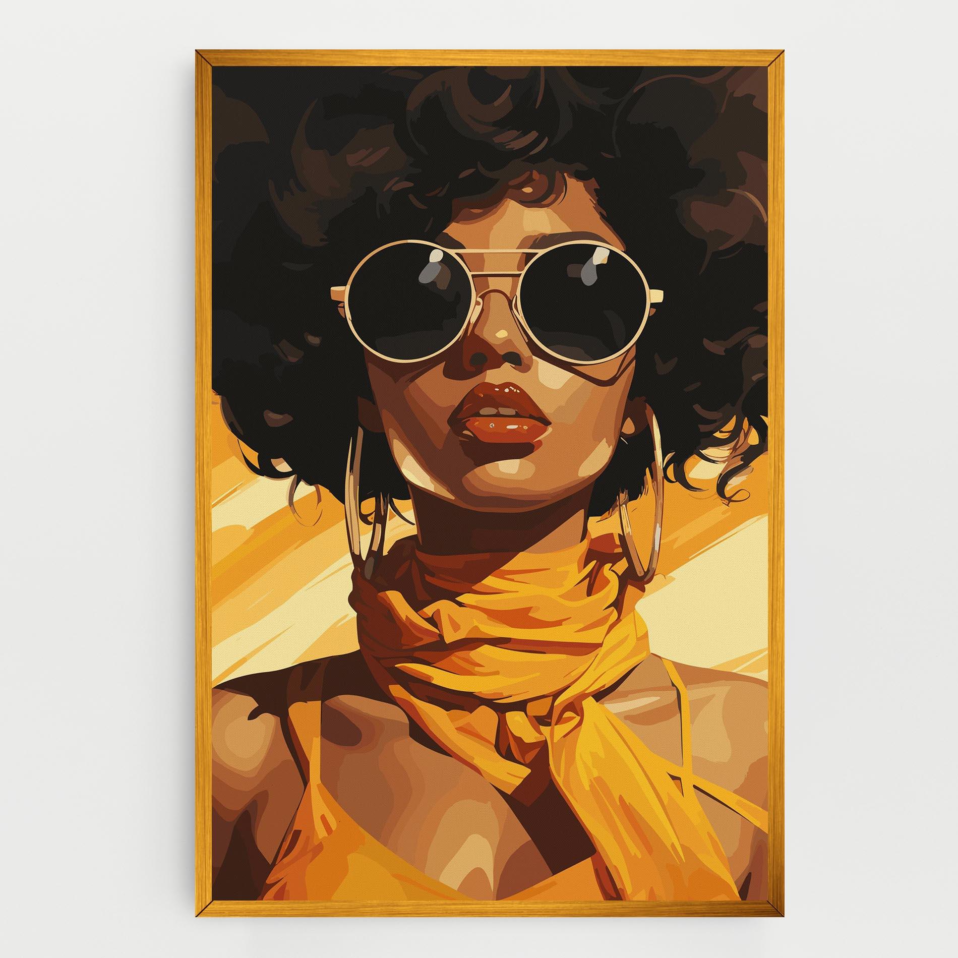 Картина на платно African Yellow Woman mockup 0