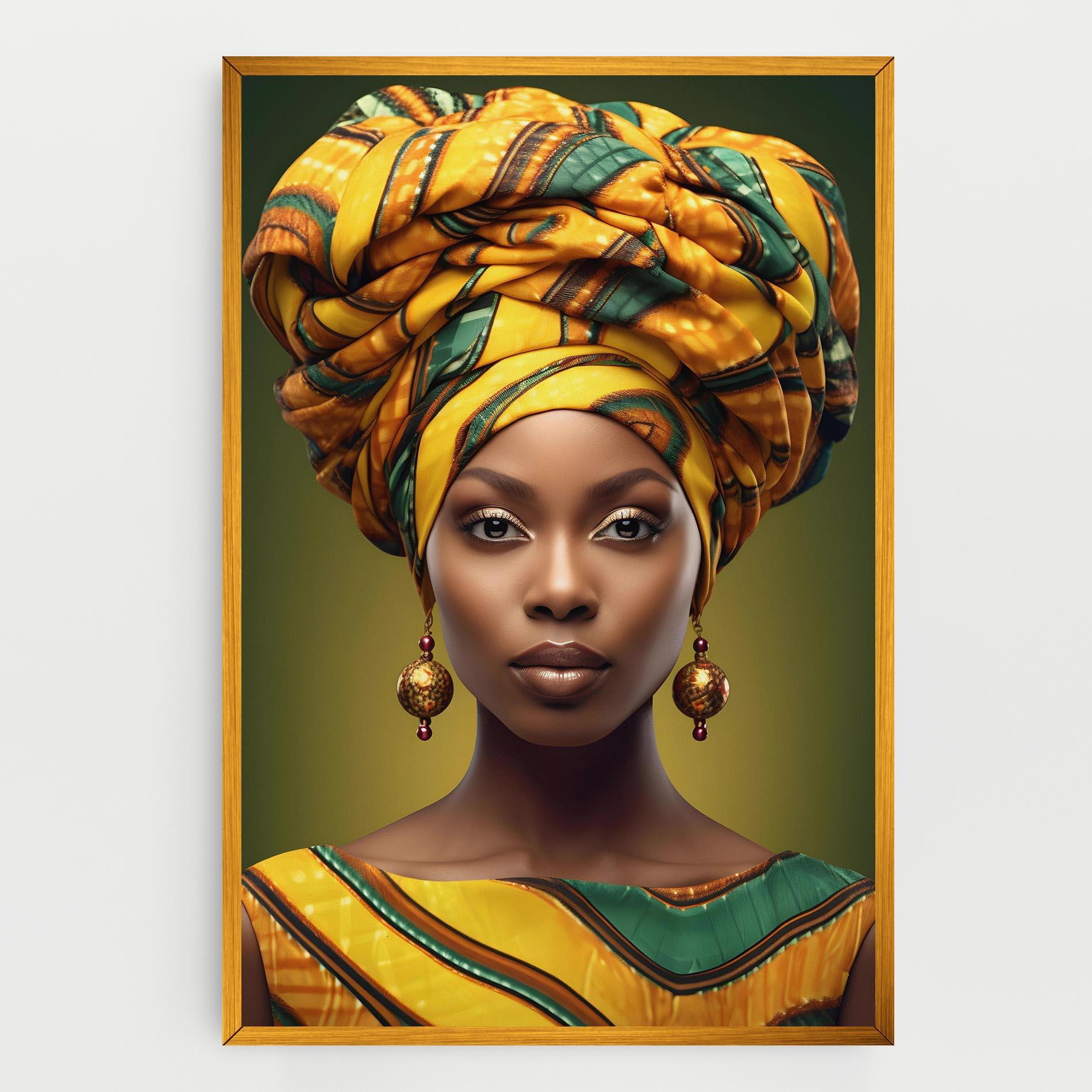 Картина на платно Yellow Scarf Woman mockup 0