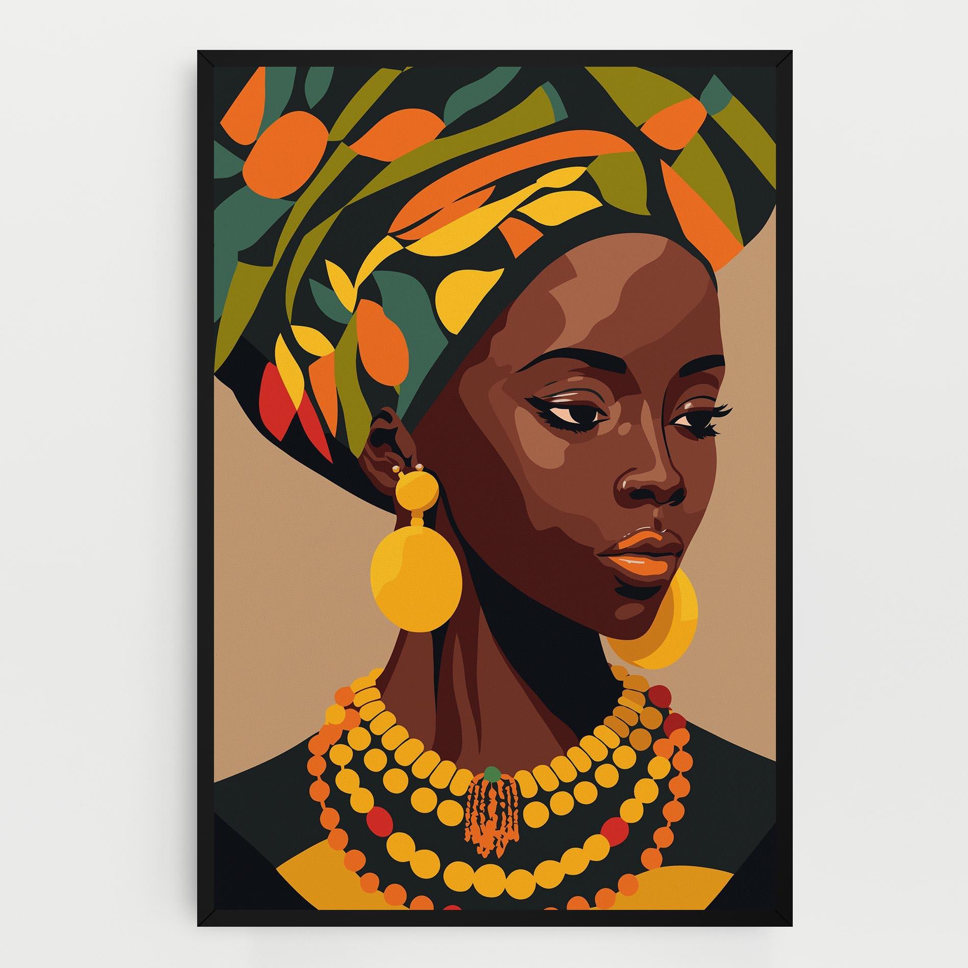 Картина на платно African Earrings mockup 0