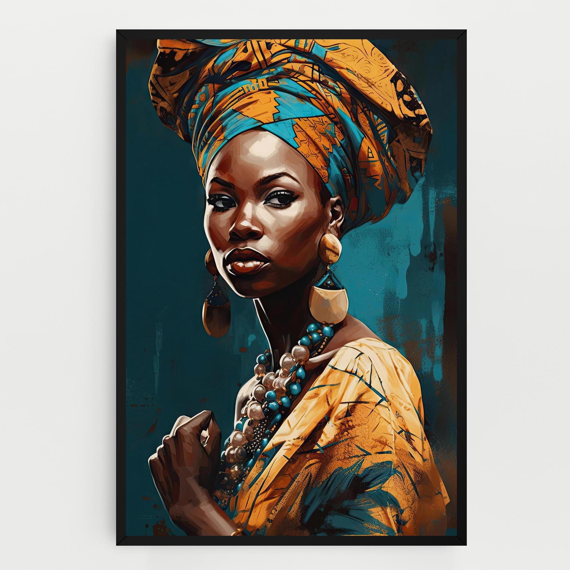 Картина на платно Azure Chic Woman mockup 0