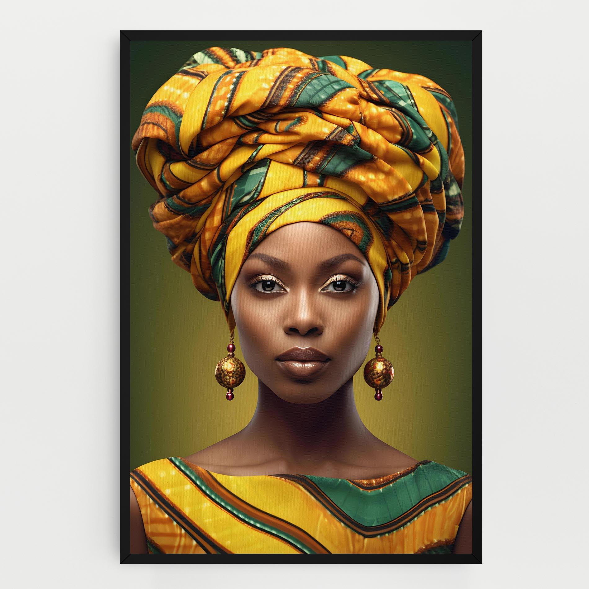 Картина на платно Yellow Scarf Woman mockup 0