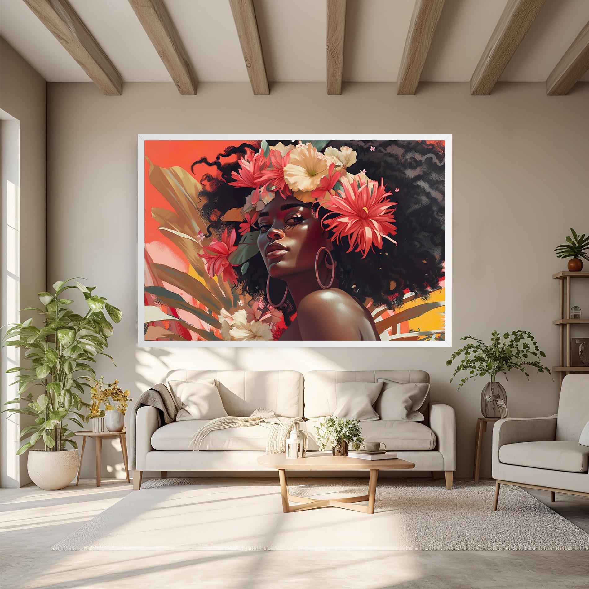 Картина на платно African Flower Woman mockup 6