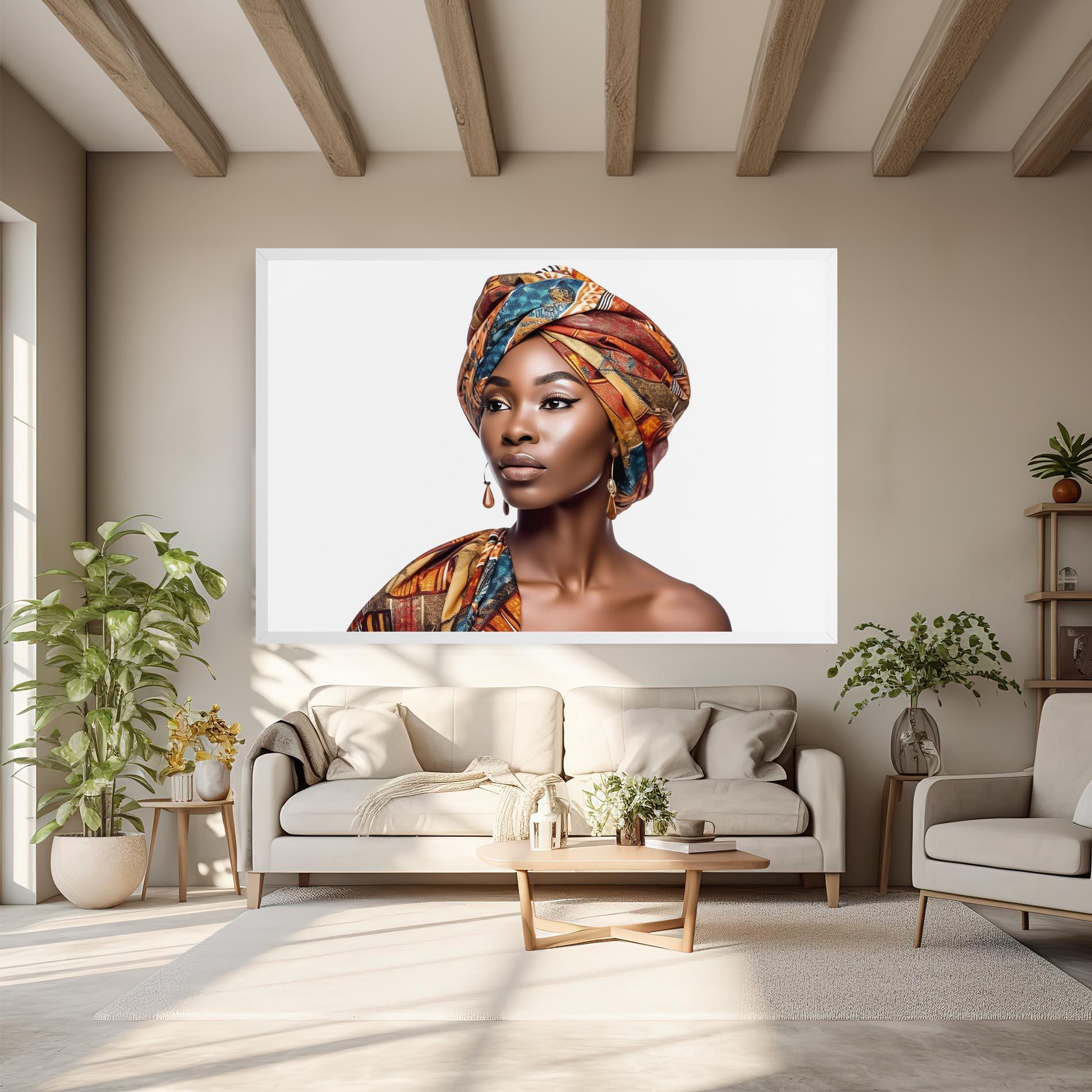 Картина на платно African Woman Turban mockup 6