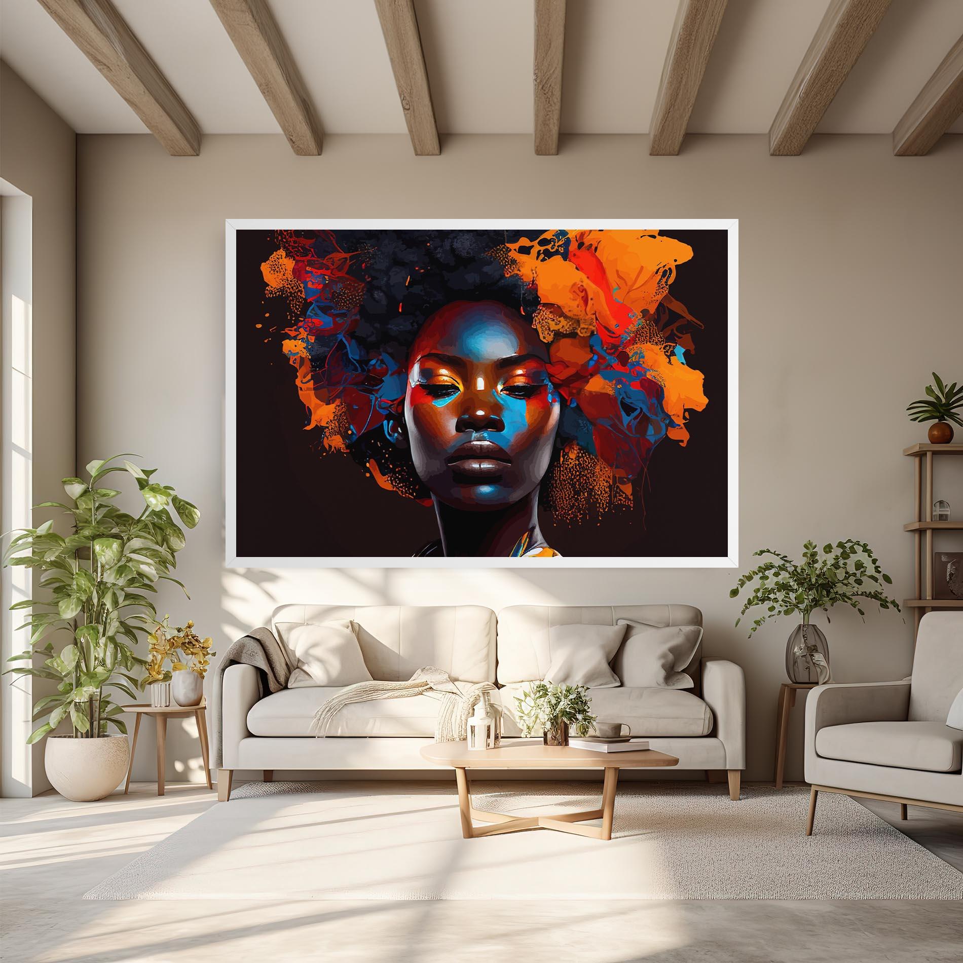 Картина на платно Africat Yellow Hair mockup 6