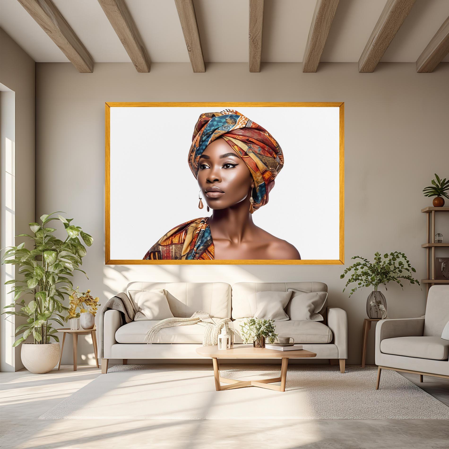 Картина на платно African Woman Turban mockup 6