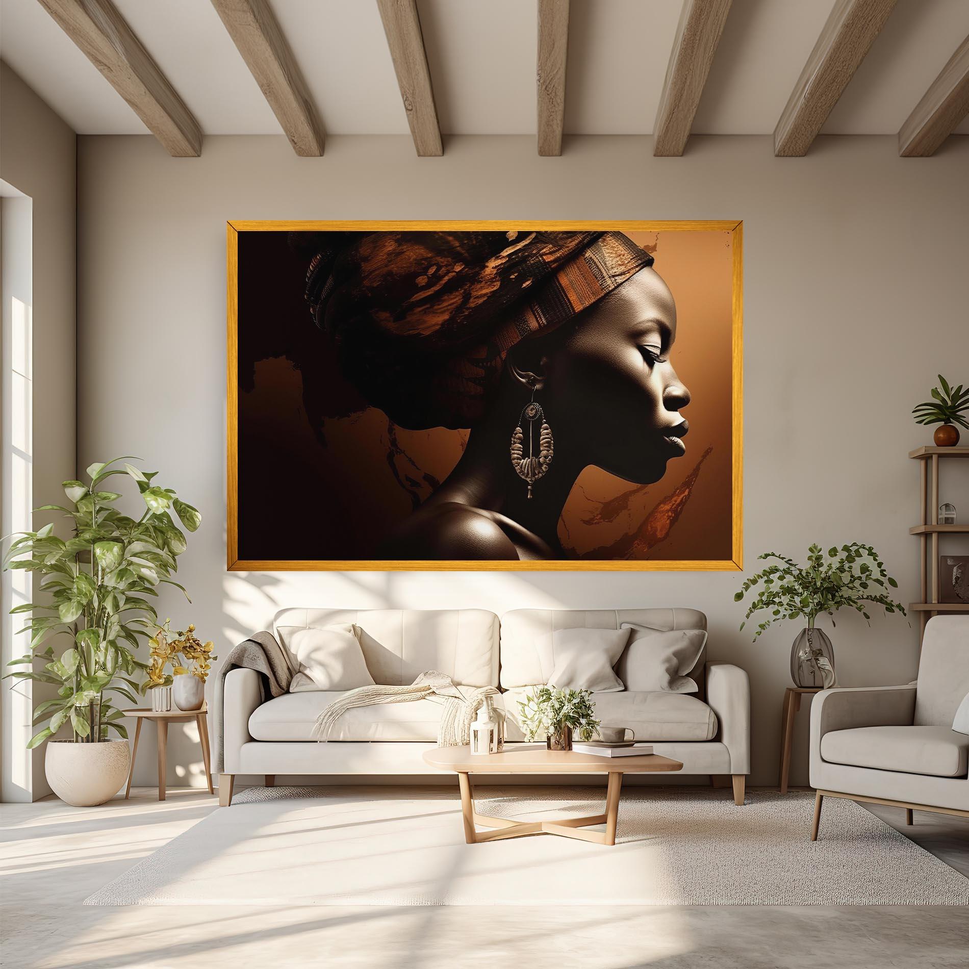 Картина на платно Interesting African Earrings mockup 6