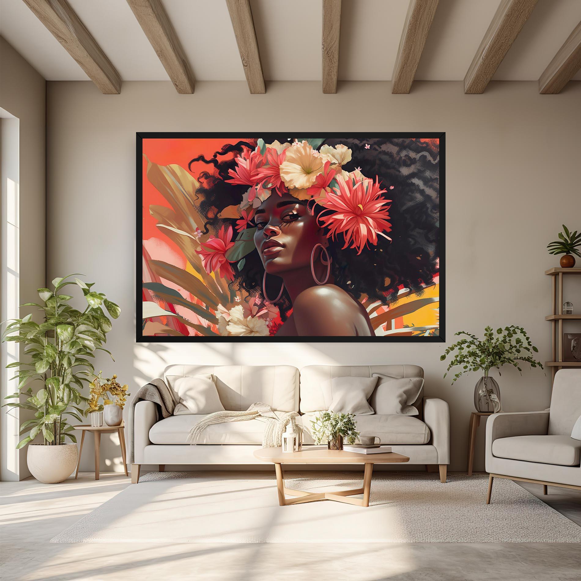 Картина на платно African Flower Woman mockup 6
