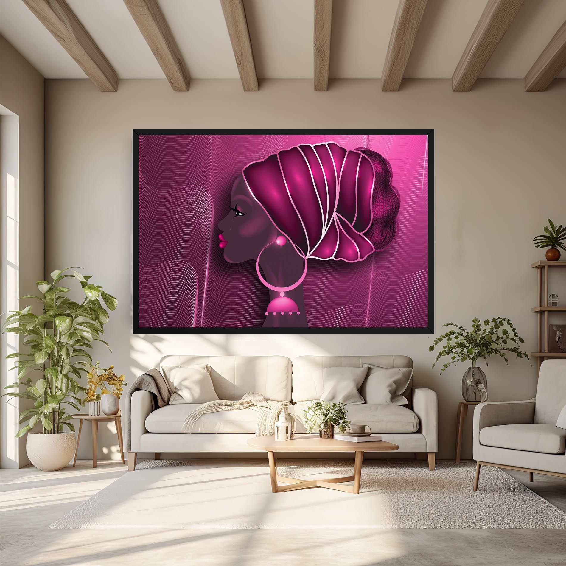 African Pink Woman mockup 6