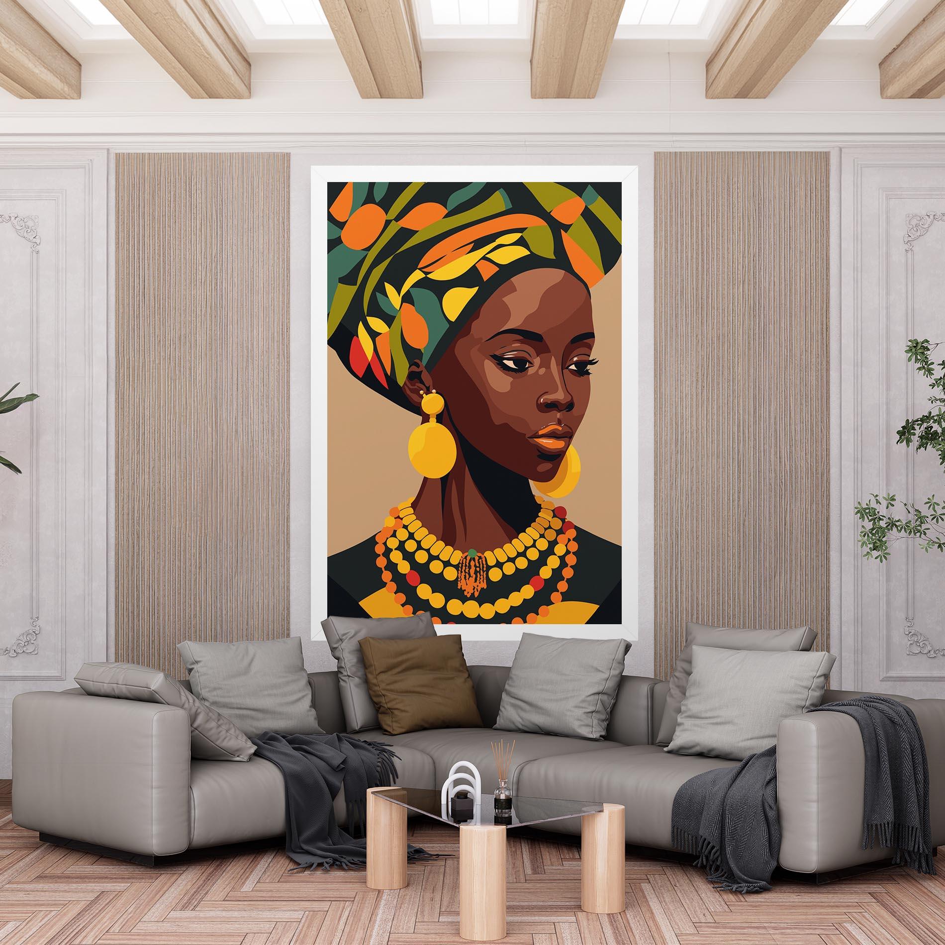 Картина на платно African Earrings mockup 6