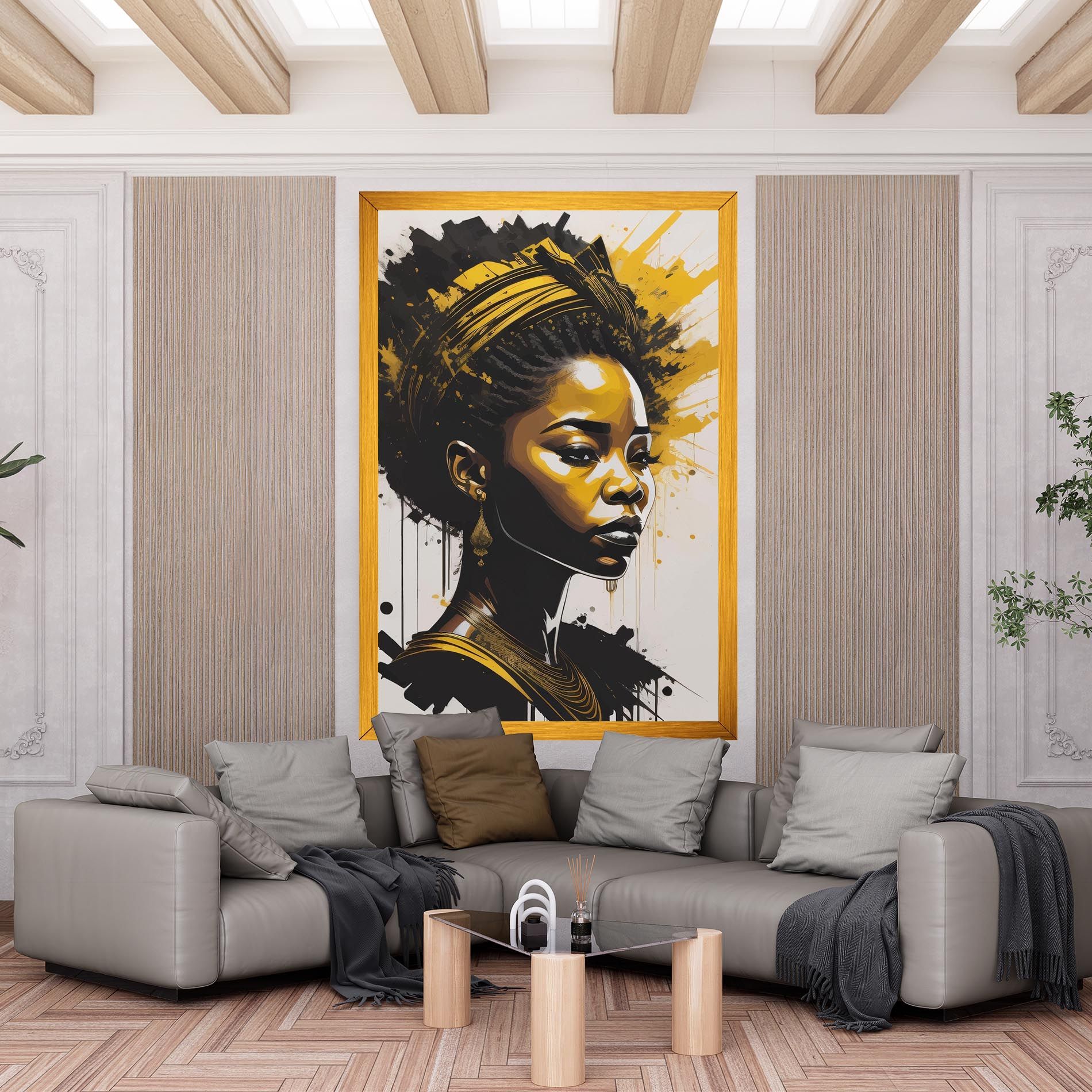Gold African Woman mockup 6