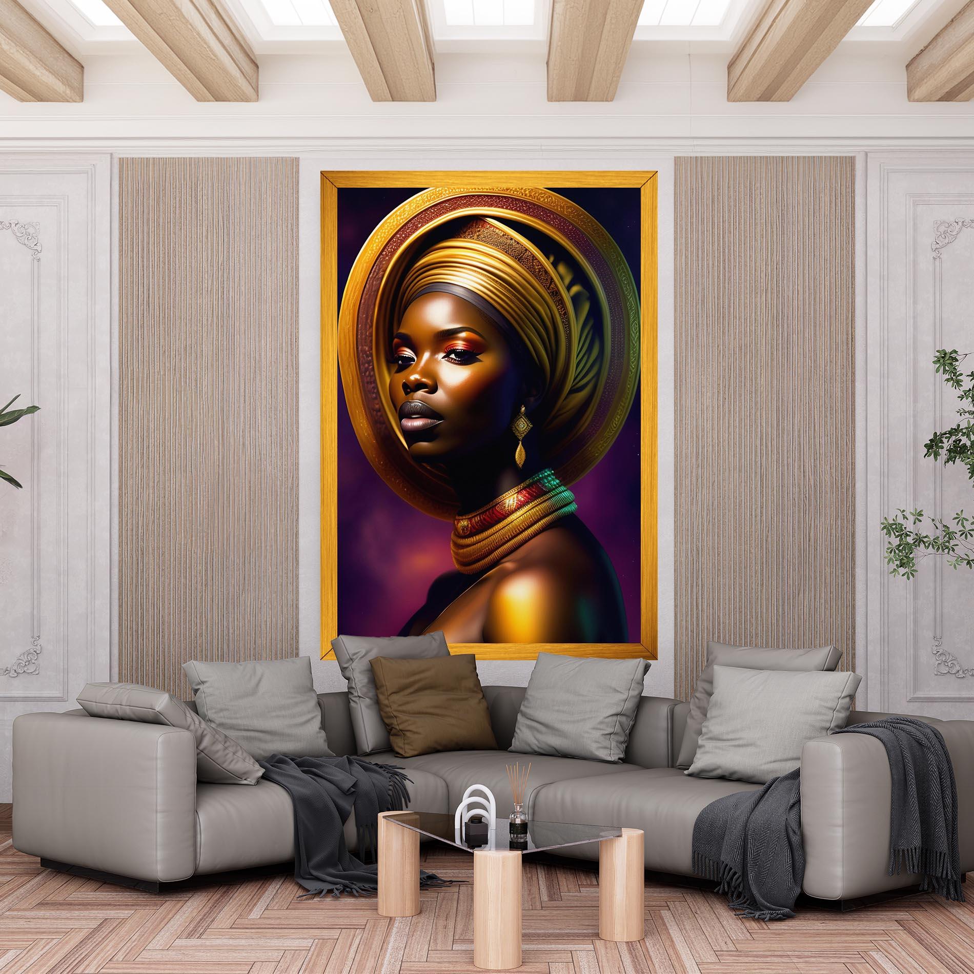 Картина на платно Golden Crown Woman mockup 6