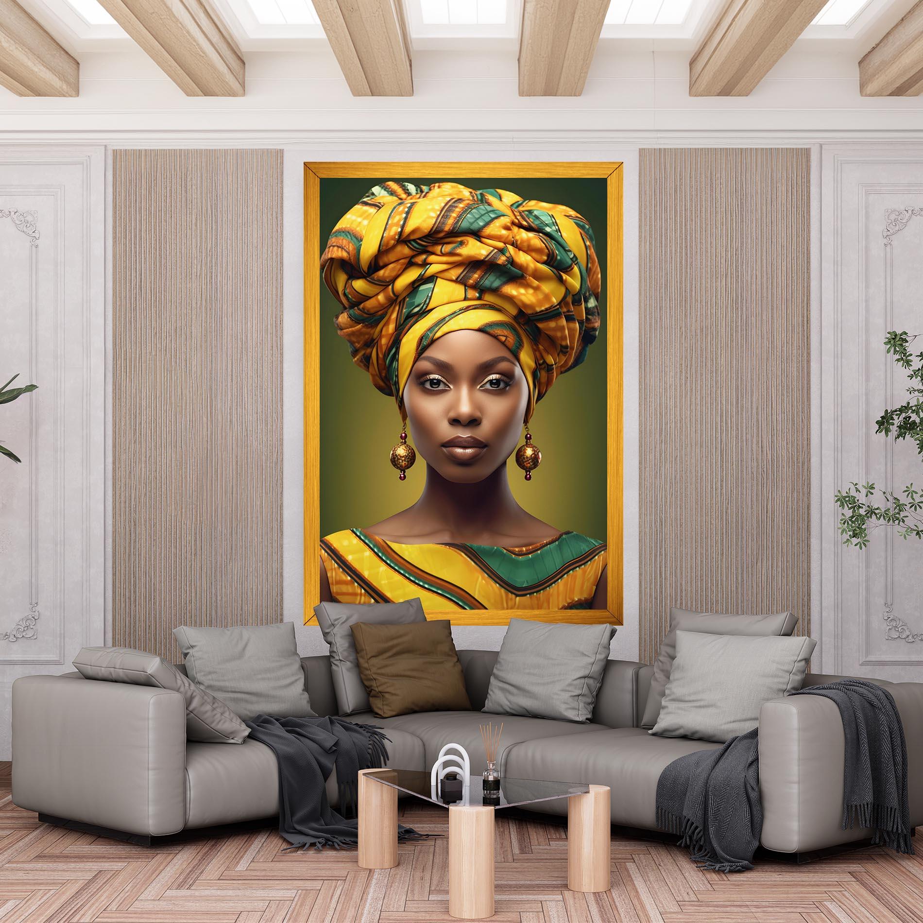 Картина на платно Yellow Scarf Woman mockup 6