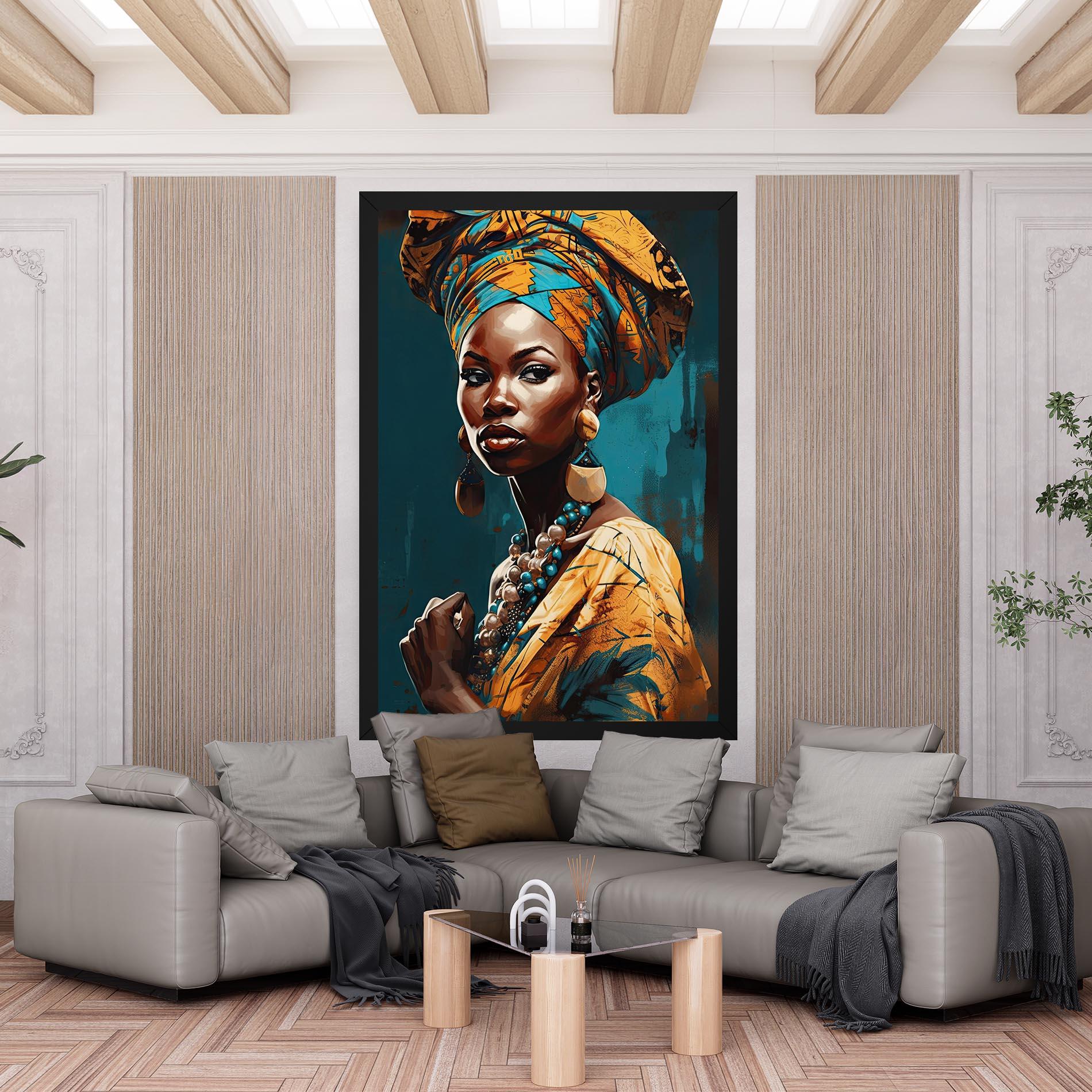 Картина на платно Azure Chic Woman mockup 6