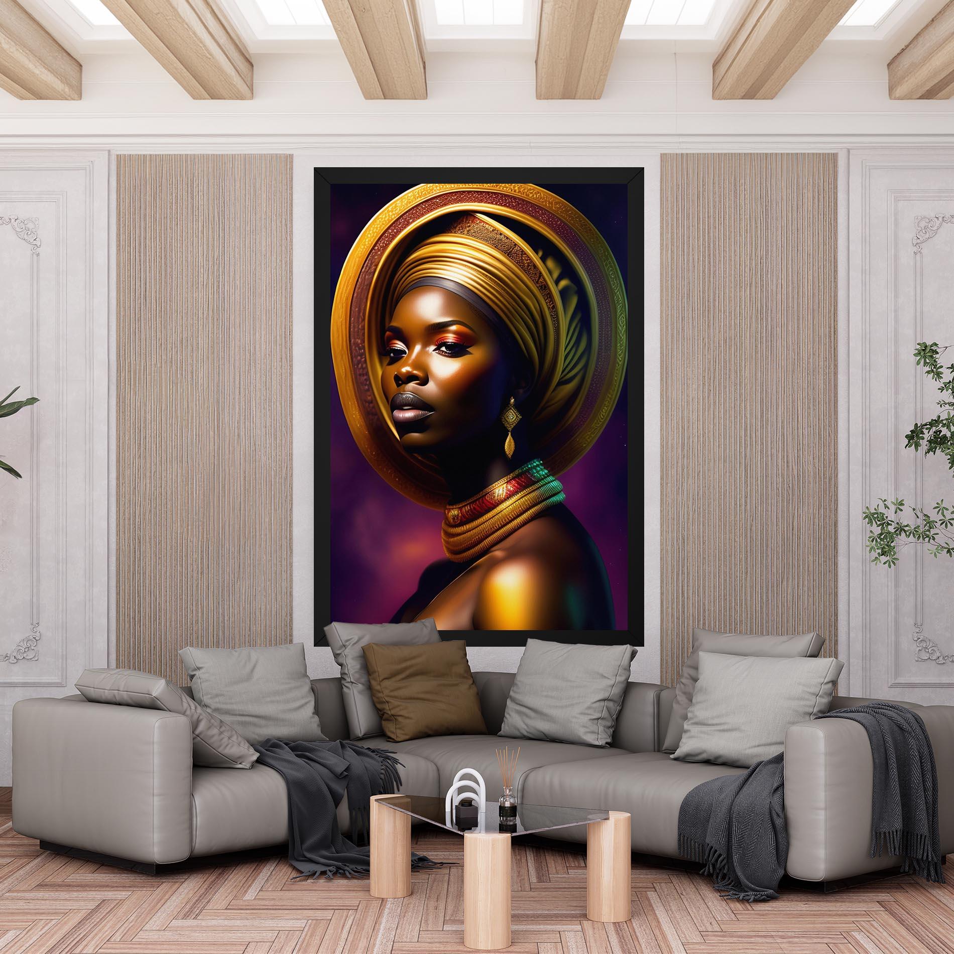 Картина на платно Golden Crown Woman mockup 6