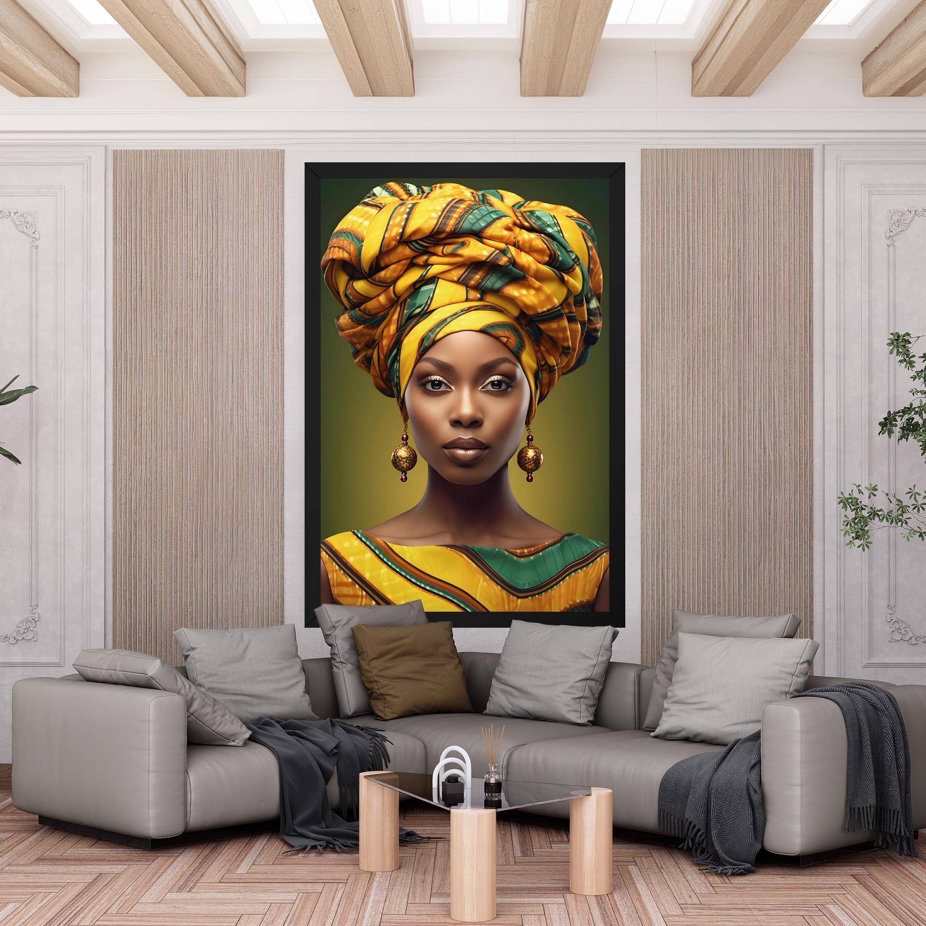 Картина на платно Yellow Scarf Woman mockup 6