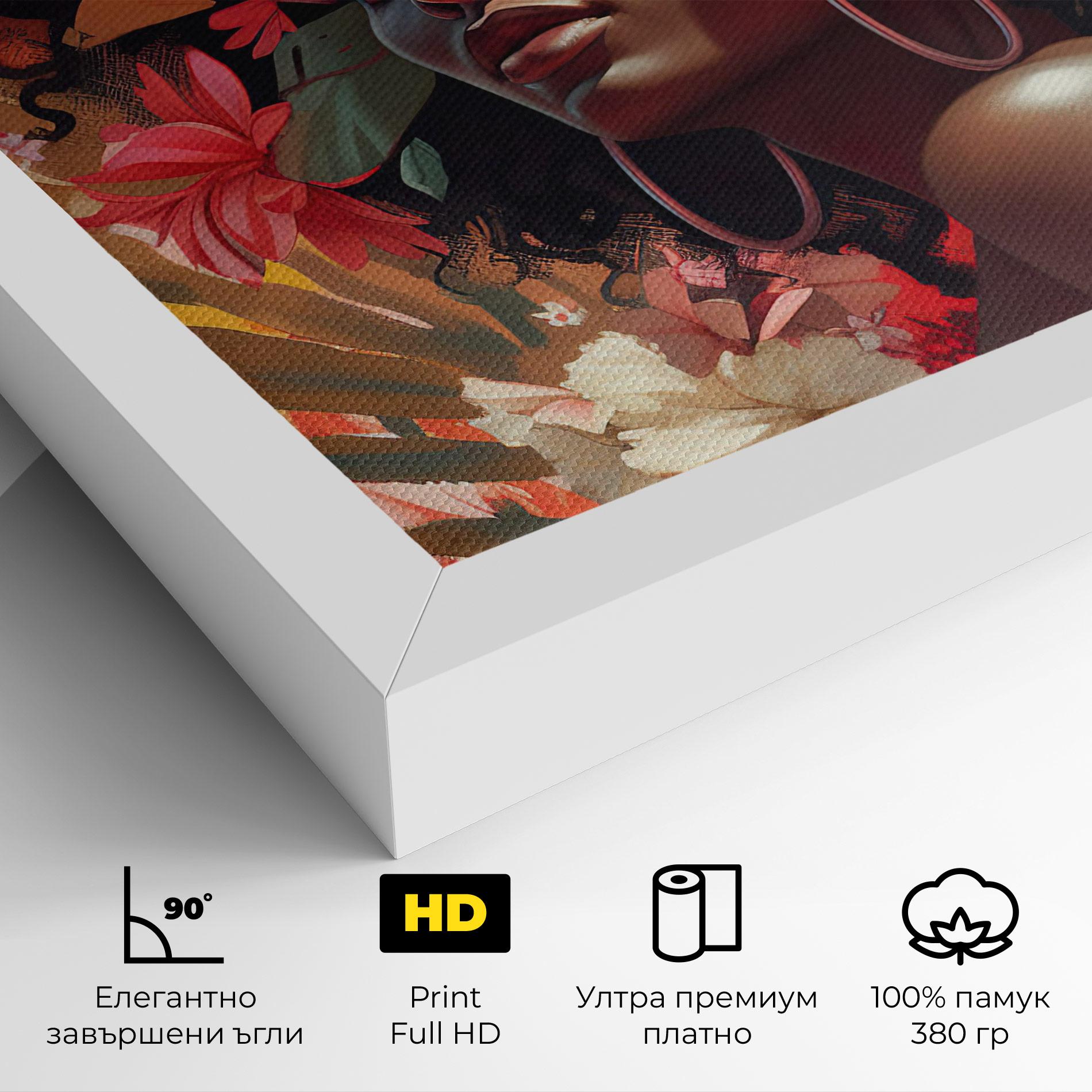 Картина на платно African Flower Woman mockup 4