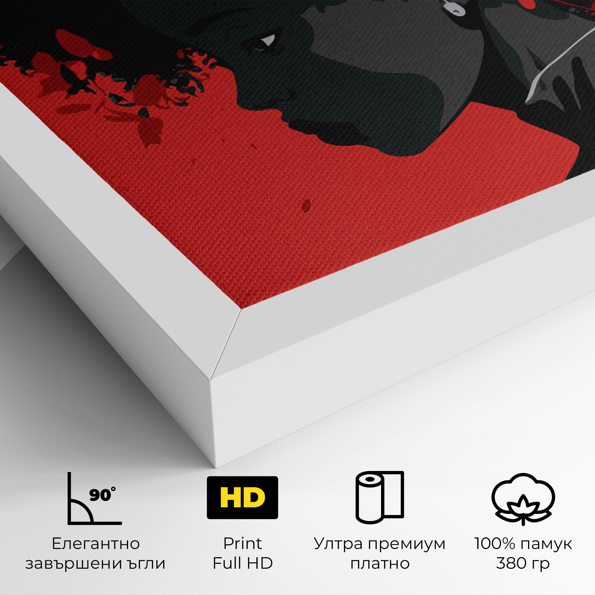 Картина на платно African Red Flower mockup 4