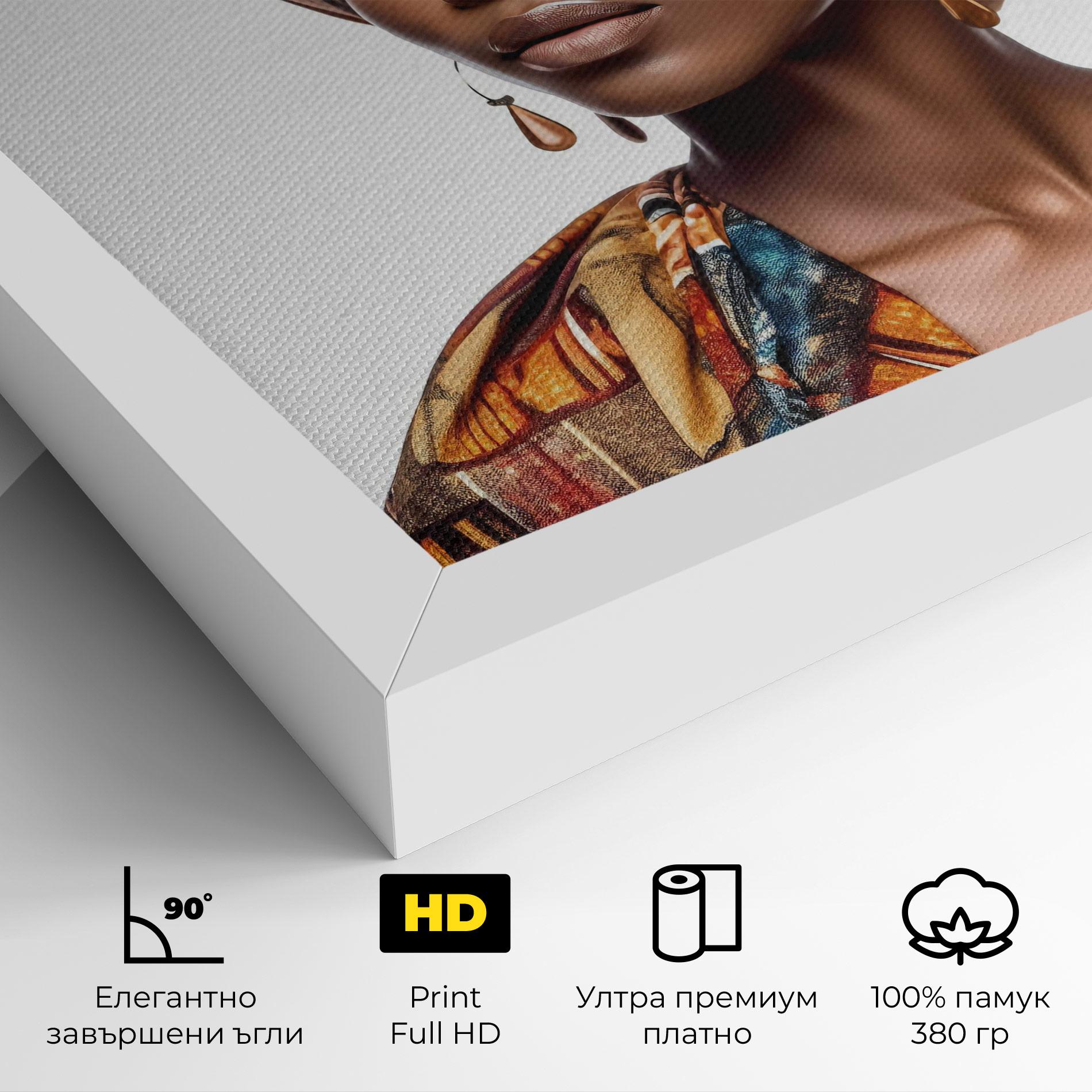 Картина на платно African Woman Turban mockup 4