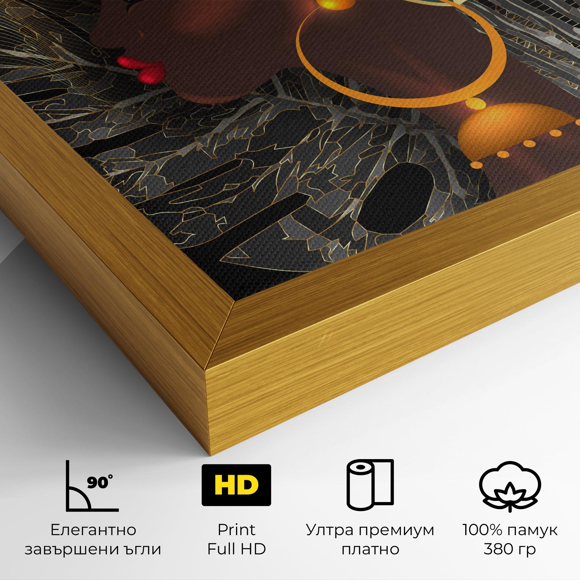 Картина на платно African Gold Leaf mockup 4