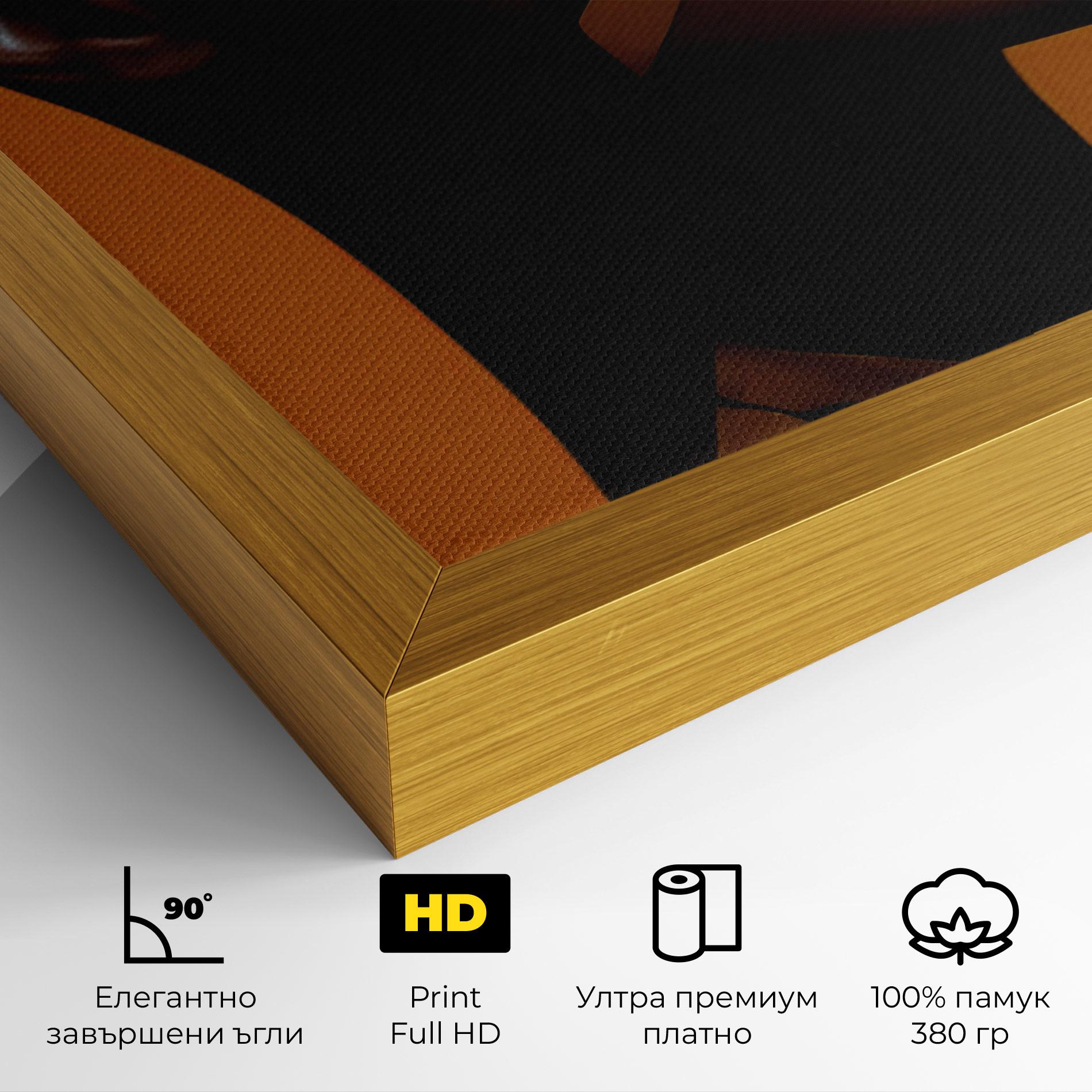 Картина на платно African Woman On Orange mockup 4