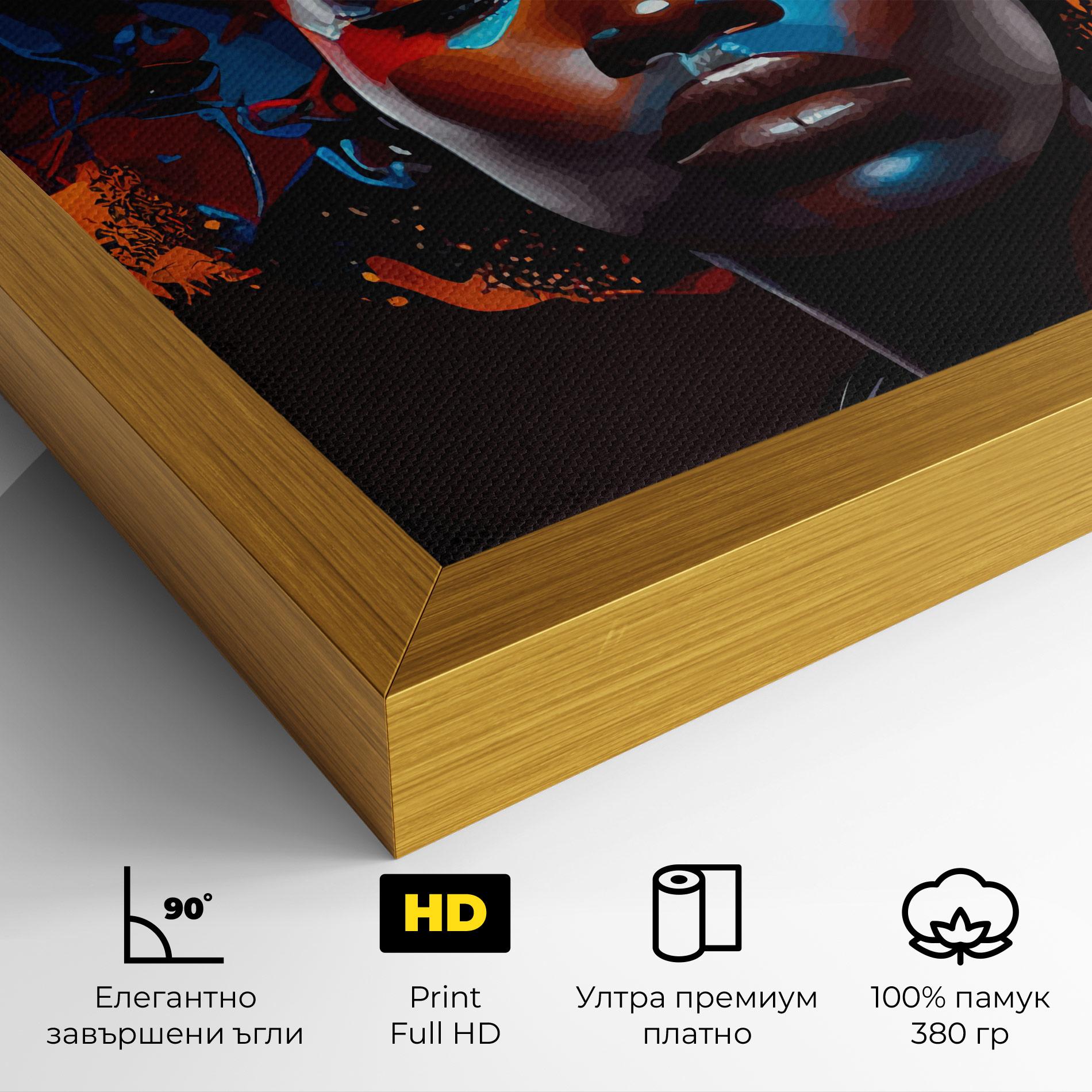 Картина на платно Africat Yellow Hair mockup 4