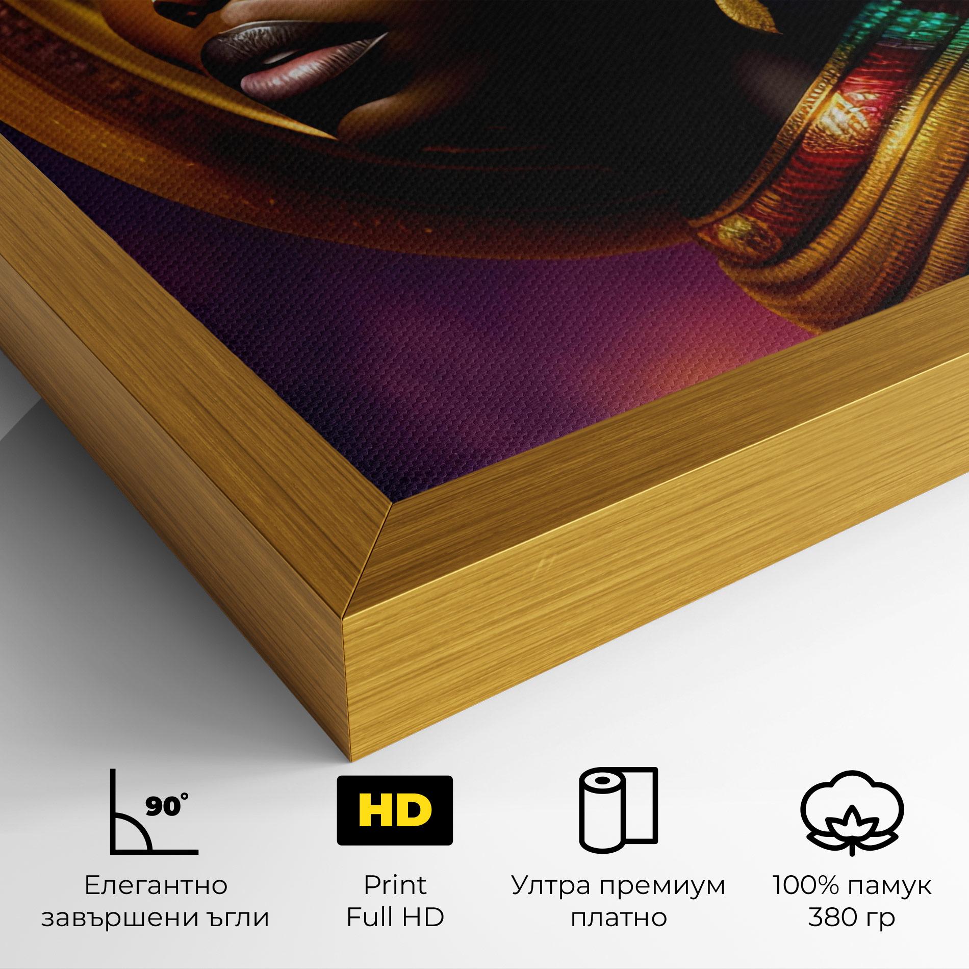 Картина на платно Golden Crown Woman mockup 4