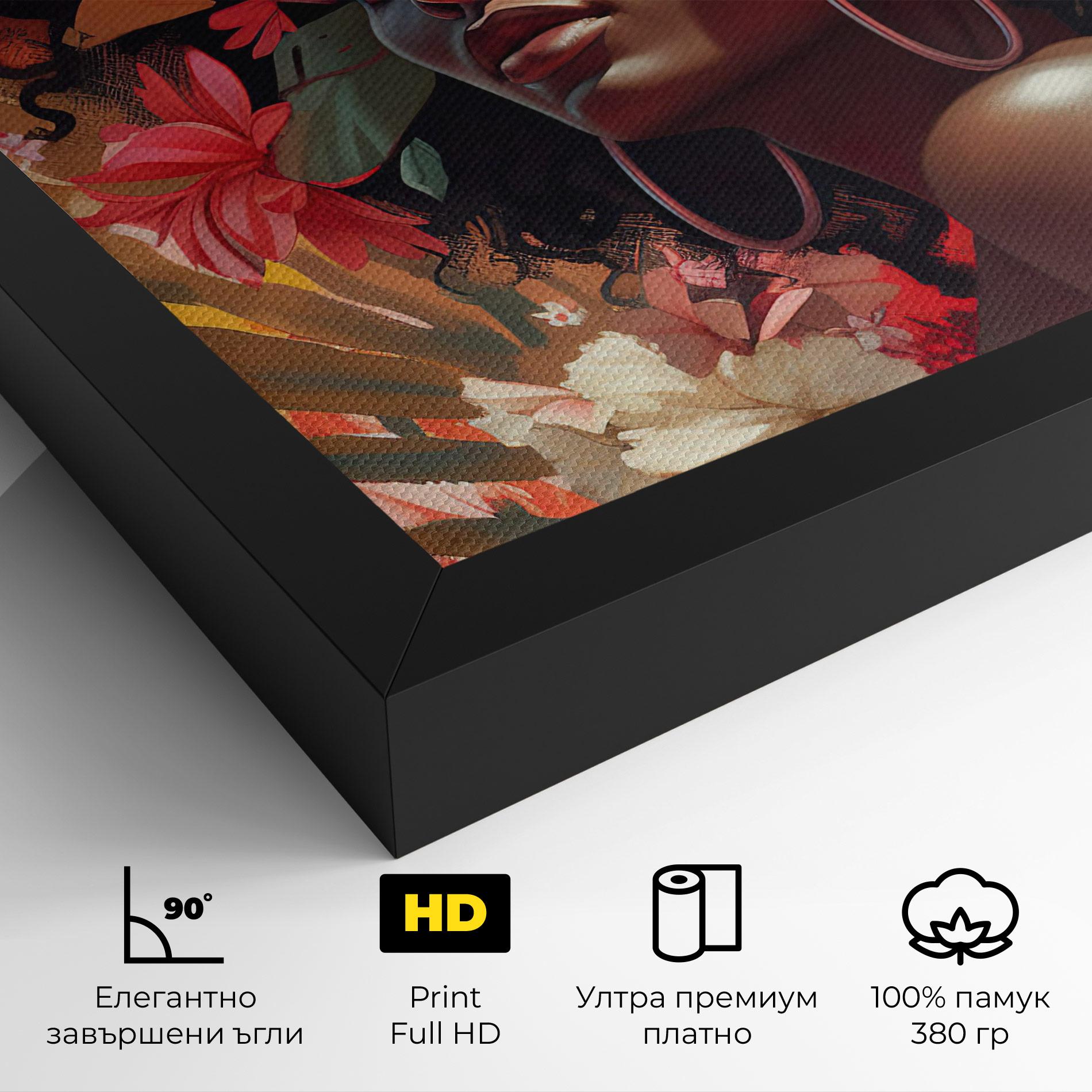 Картина на платно African Flower Woman mockup 4