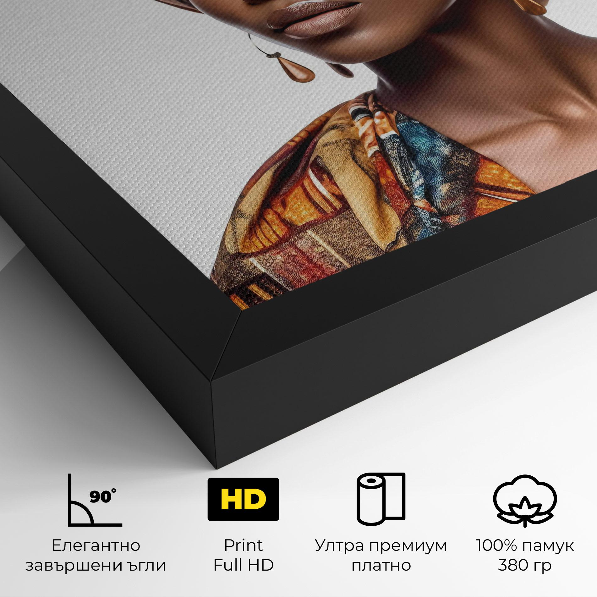Картина на платно African Woman Turban mockup 4