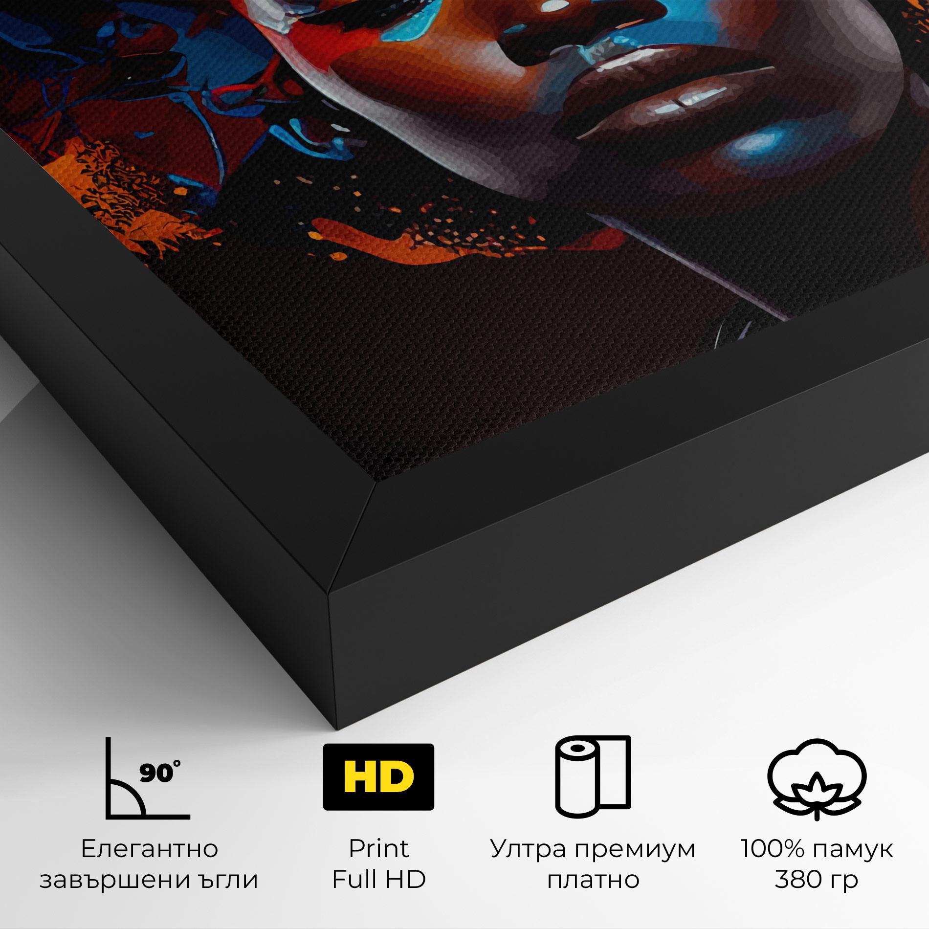 Картина на платно Africat Yellow Hair mockup 4