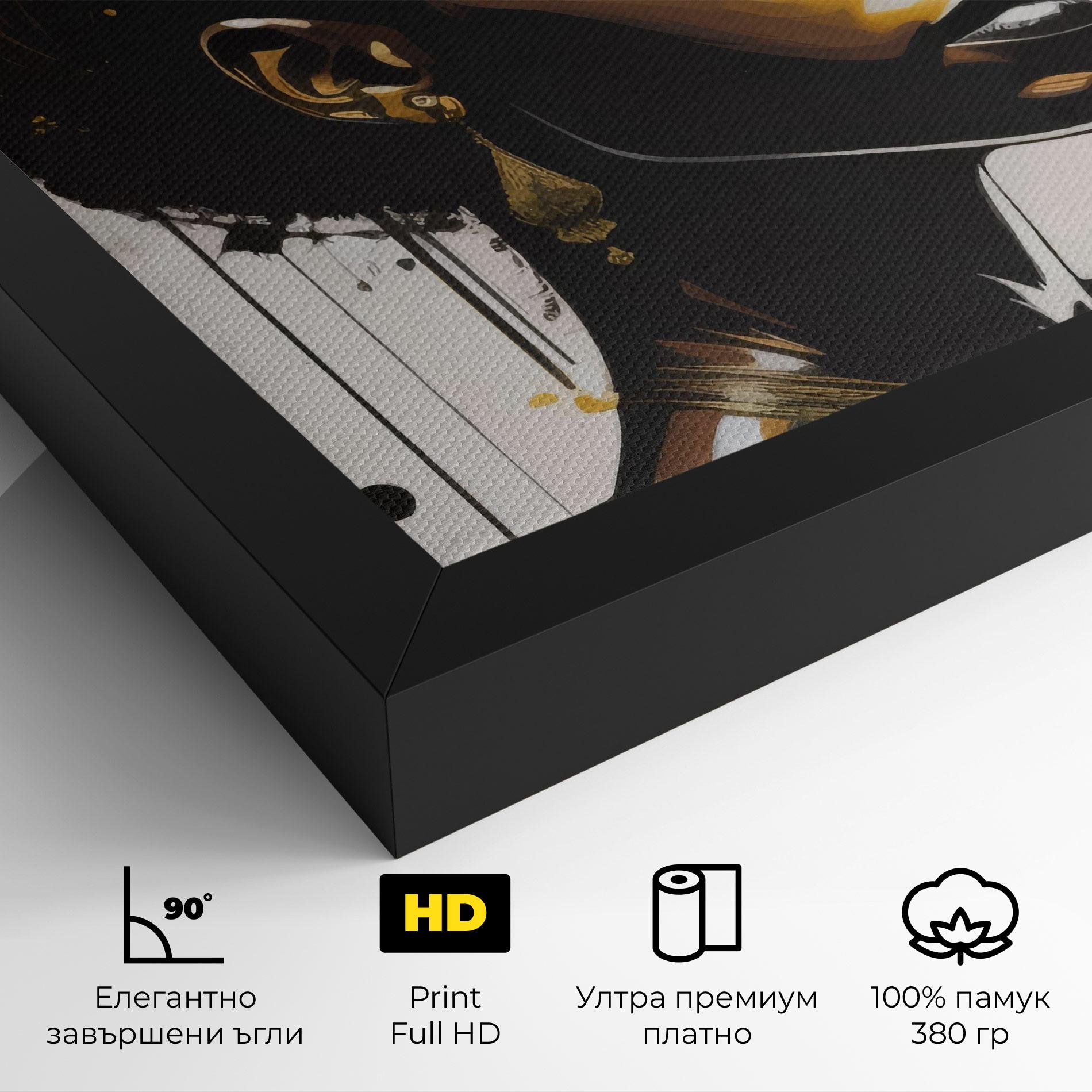 Картина на платно Gold African Woman mockup 4